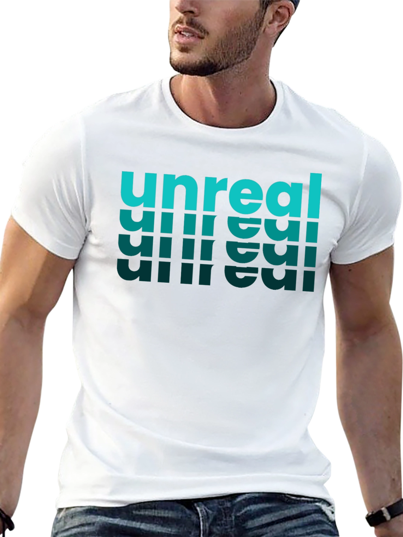 Unreal Text Design Black T-Shirt