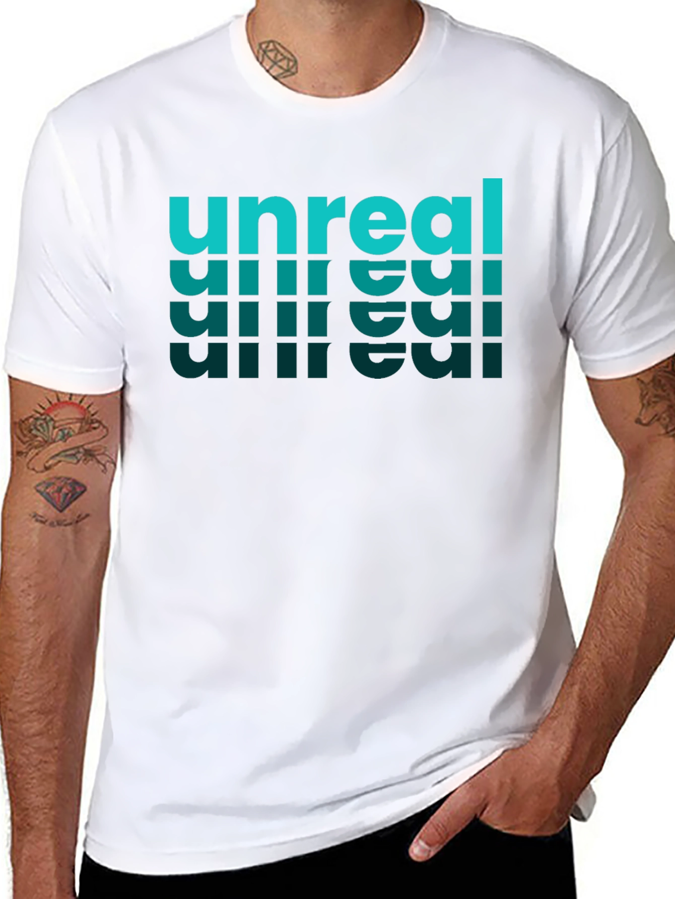 Unreal Text Design Black T-Shirt