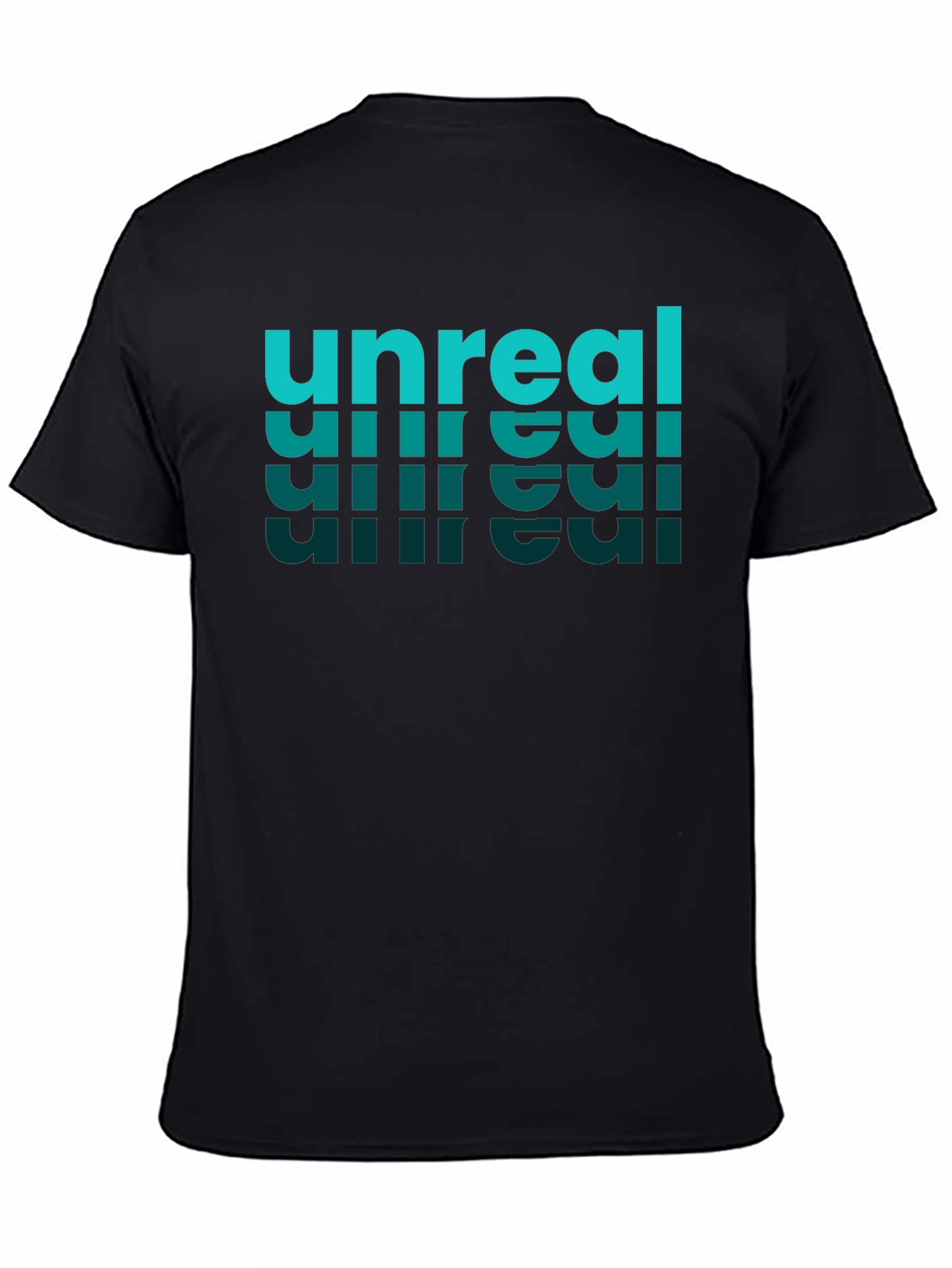 Unreal Text Design Black T-Shirt