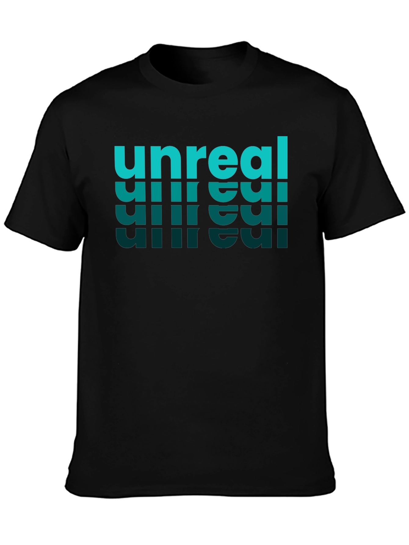 Unreal Text Design Black T-Shirt