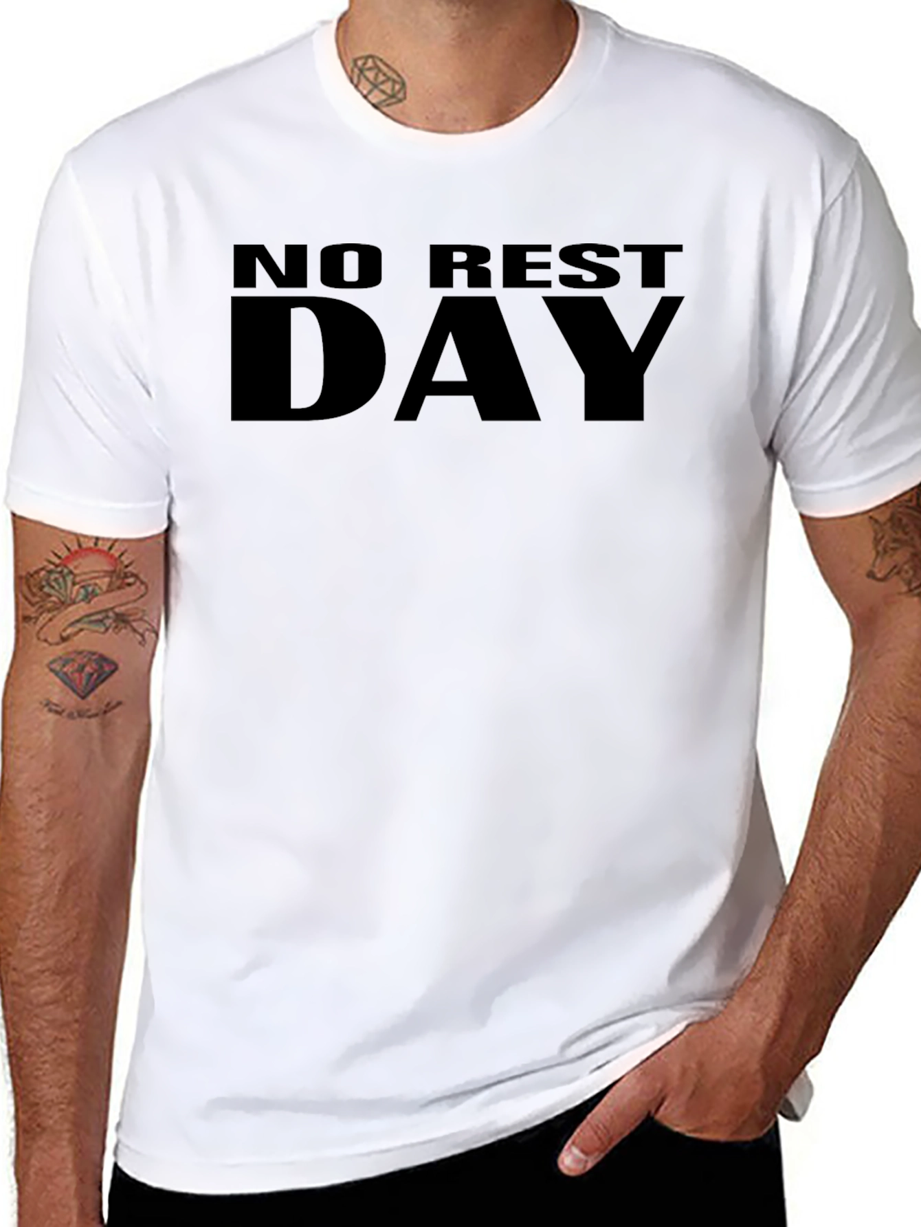 No Rest Day Mens Black Graphic T-Shirt