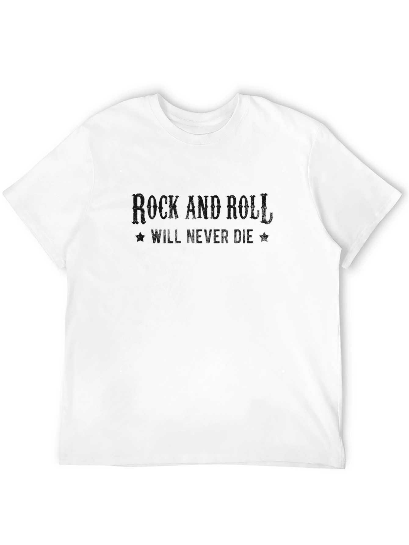 Rock and Roll Will Never Die Black T-Shirt