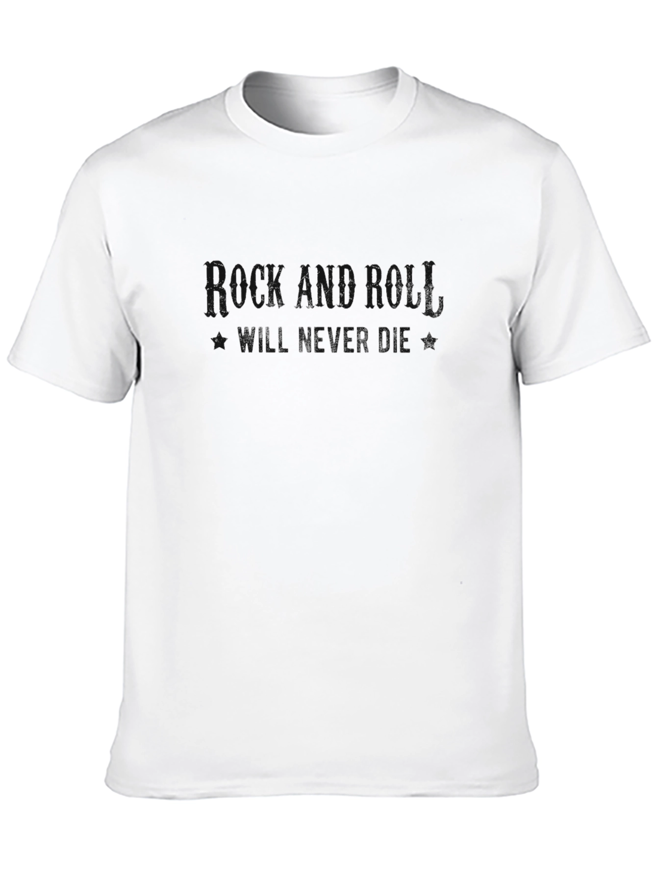 Rock and Roll Will Never Die Black T-Shirt