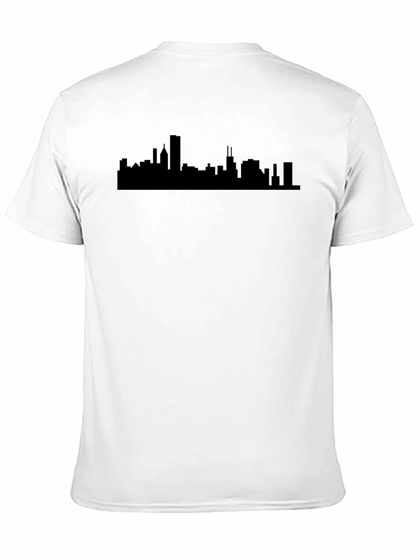 Cityscape Graphic Tee - Modern Silhouette Black T-Shirt