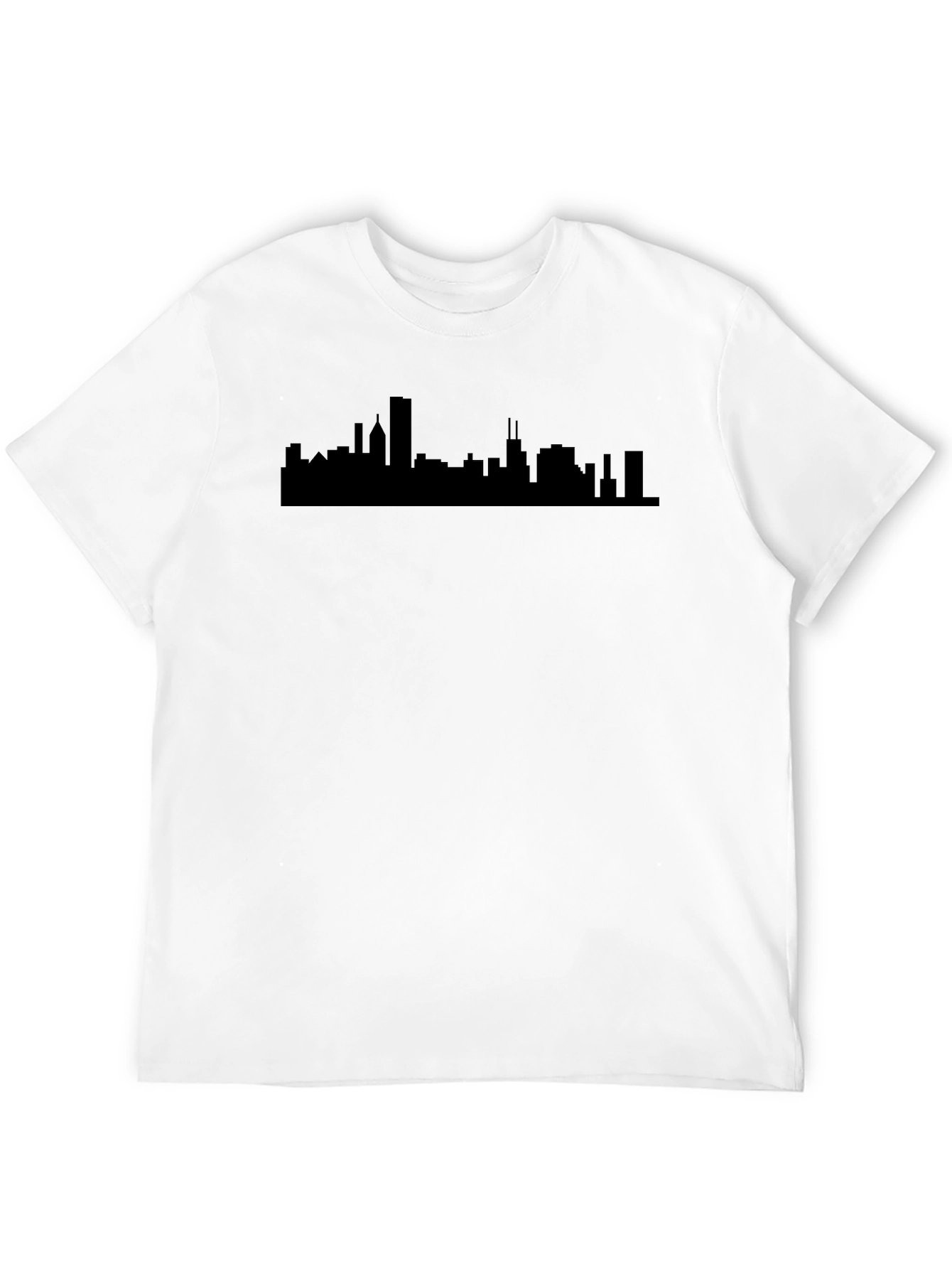 Cityscape Graphic Tee - Modern Silhouette Black T-Shirt