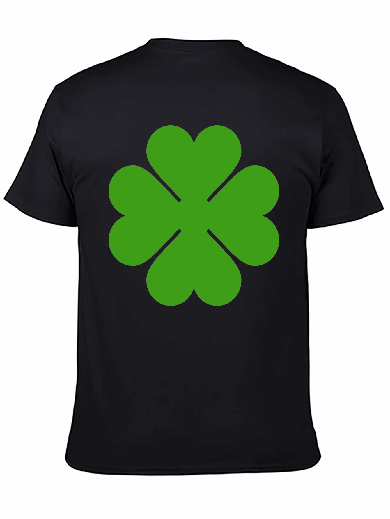 Lucky Green Clover Graphic Tee - Black