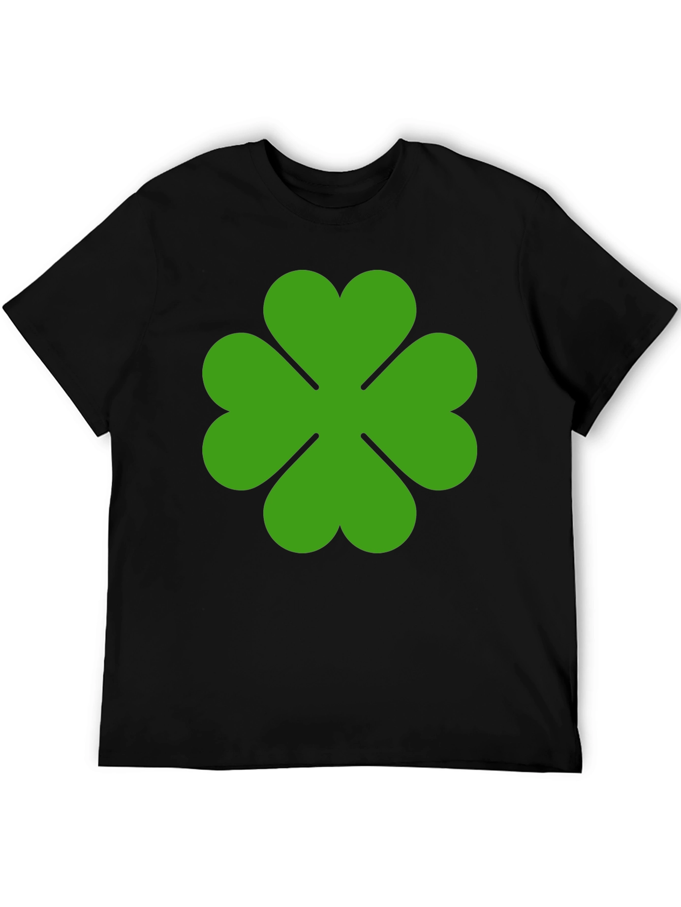 Lucky Green Clover Graphic Tee - Black