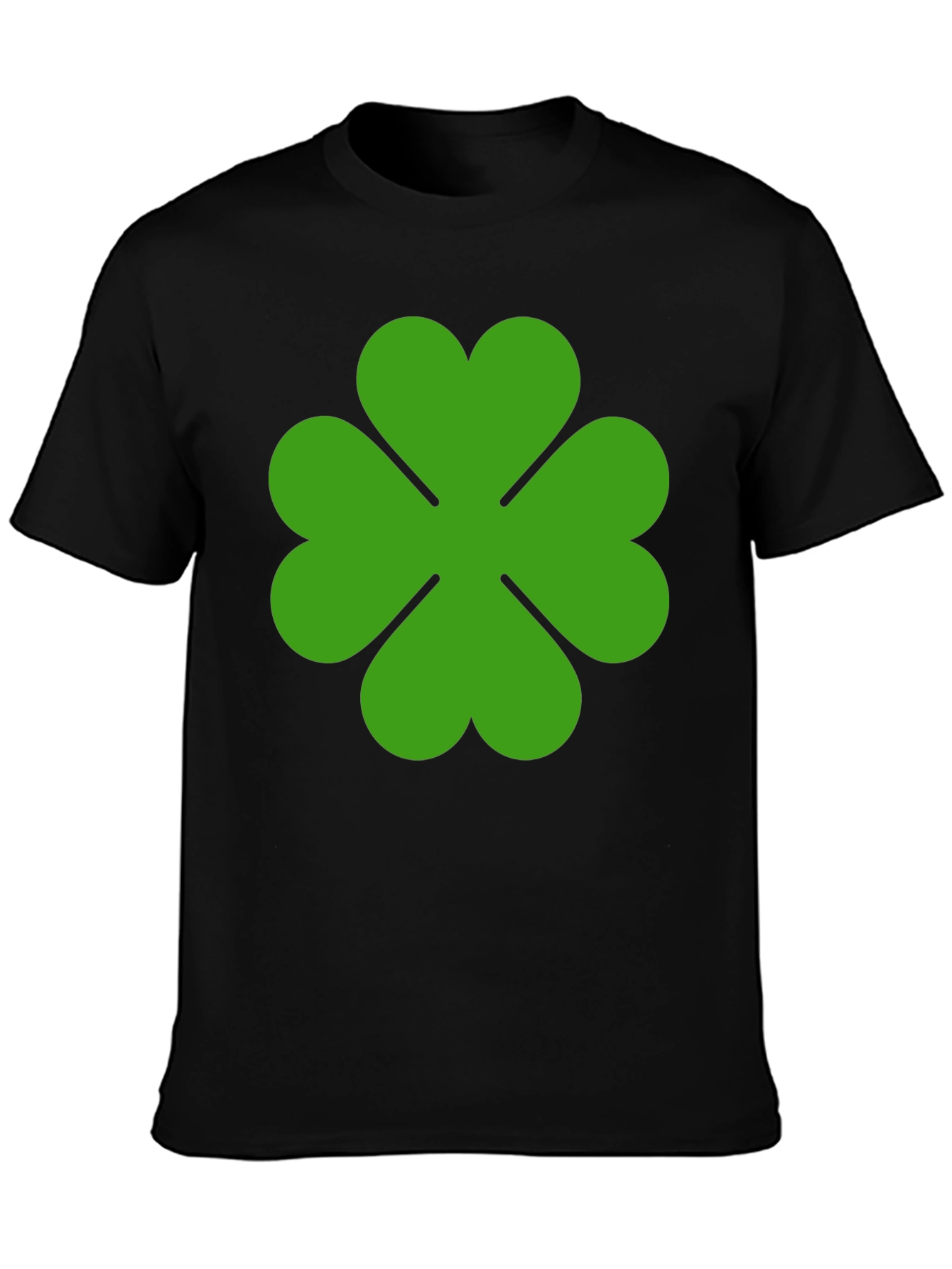 Lucky Green Clover Graphic Tee - Black