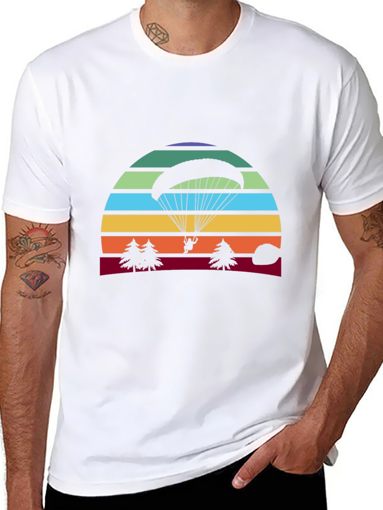Paragliding Sunset T-Shirt - Adventure Graphic Tee