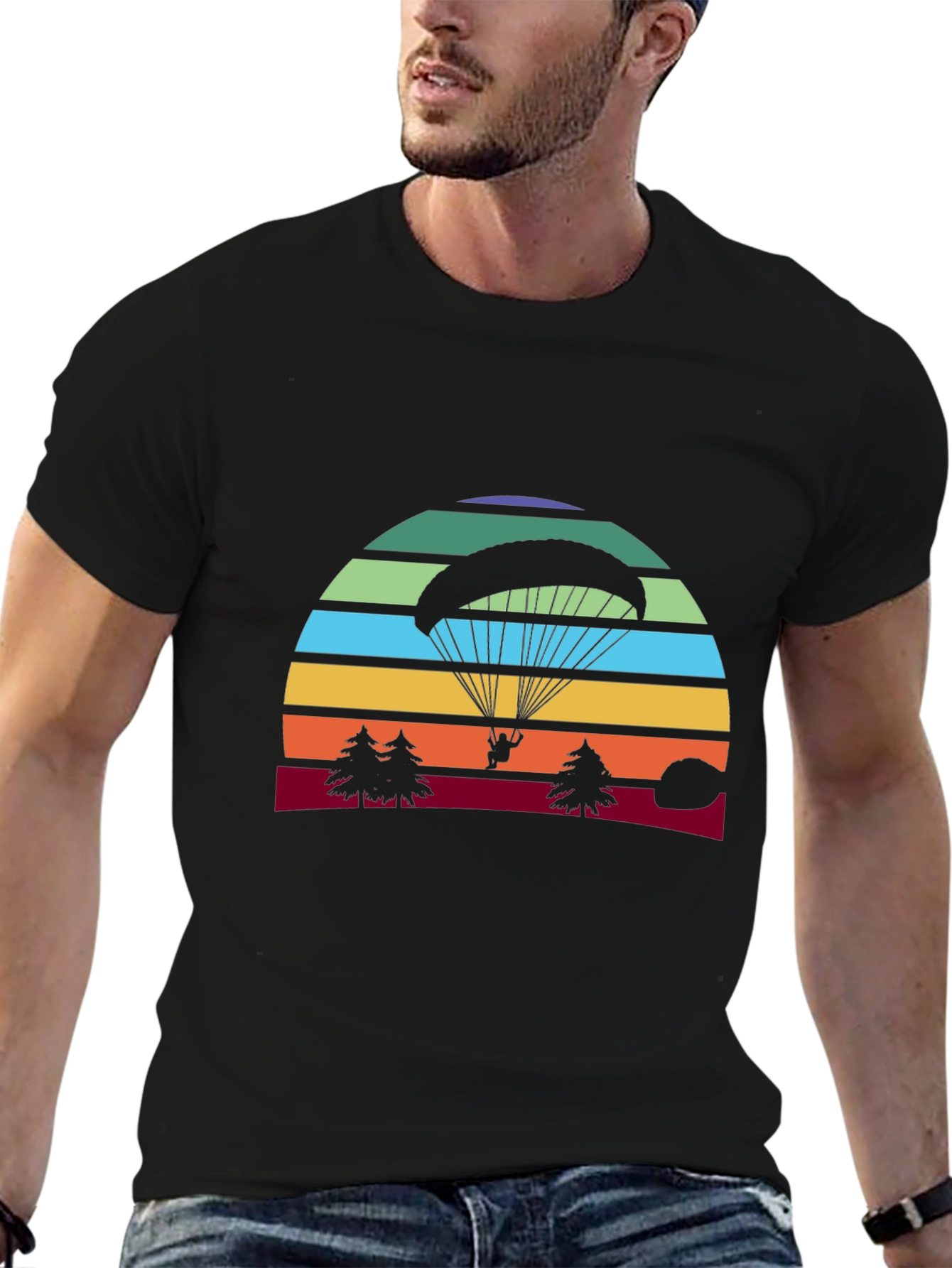 Paragliding Sunset T-Shirt - Adventure Graphic Tee