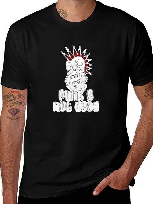 Punks Not Dead T-Shirt - Skull Graphic Tee