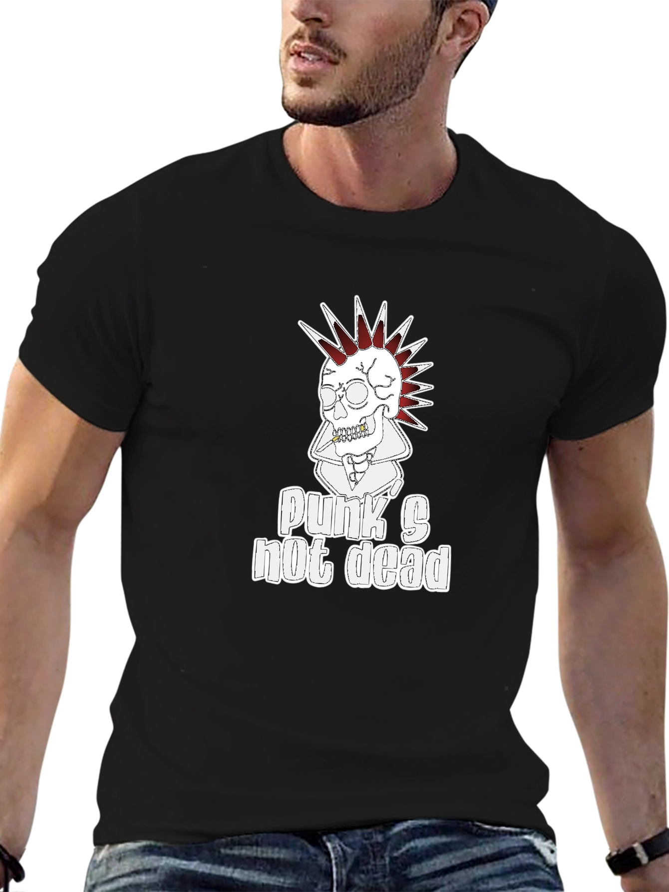 Punks Not Dead T-Shirt - Skull Graphic Tee