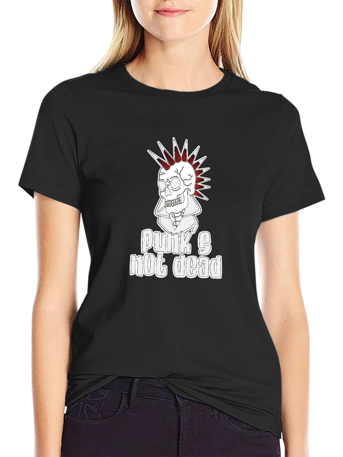 Punks Not Dead T-Shirt - Skull Graphic Tee