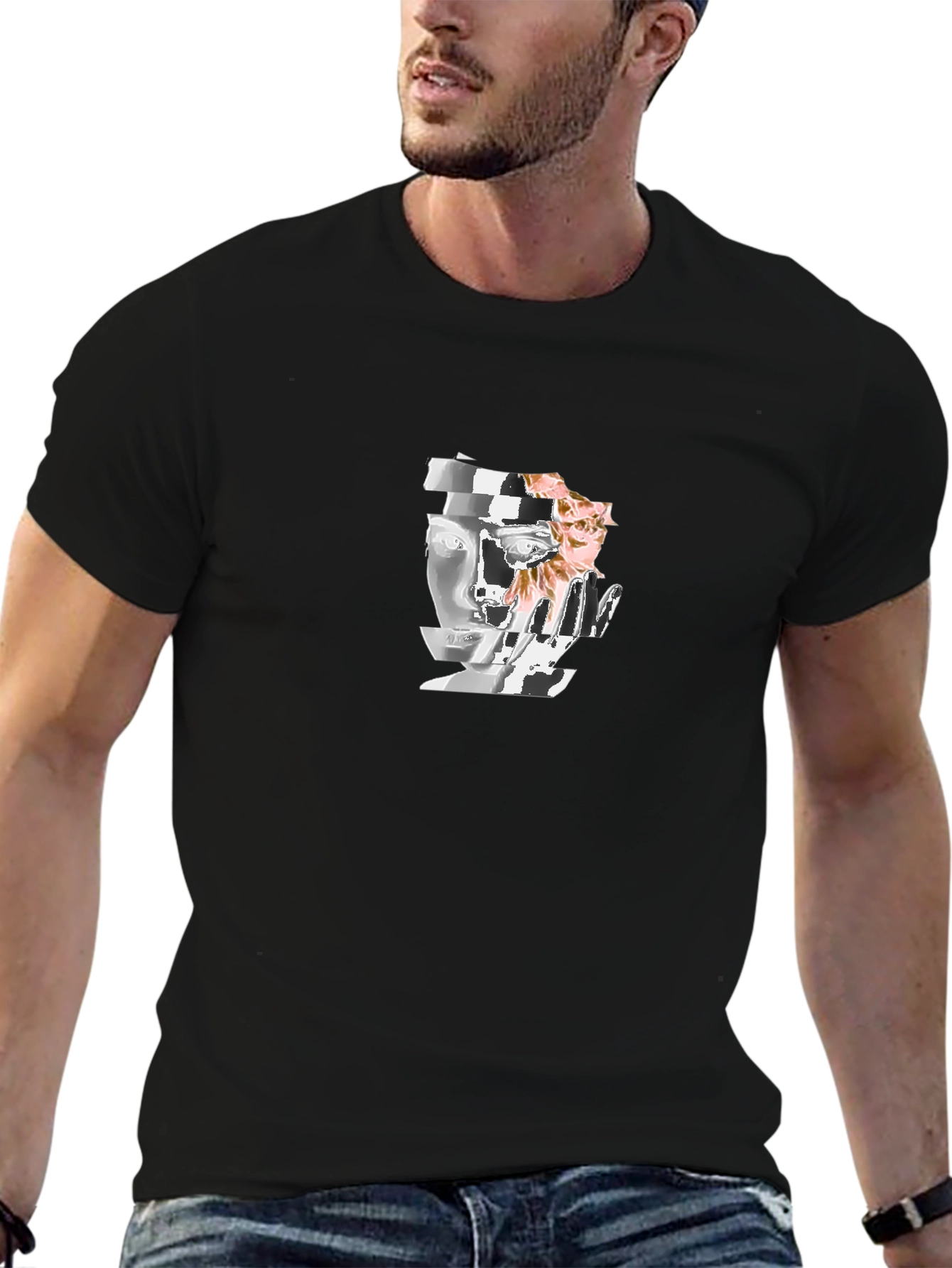 Modern Art Graphic T-Shirt - Black