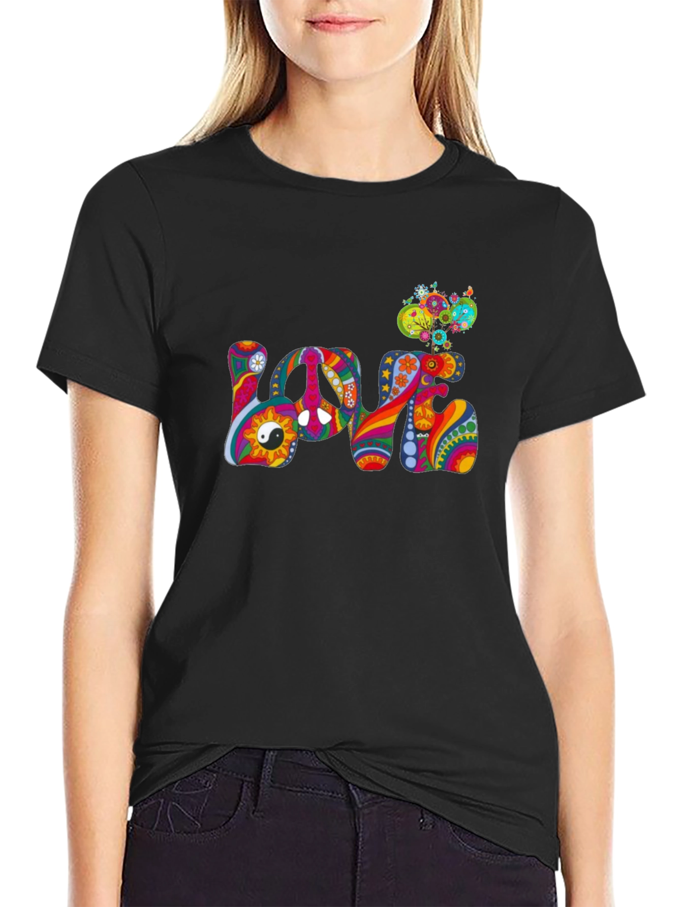 Retro Peace & Love Graphic T-Shirt