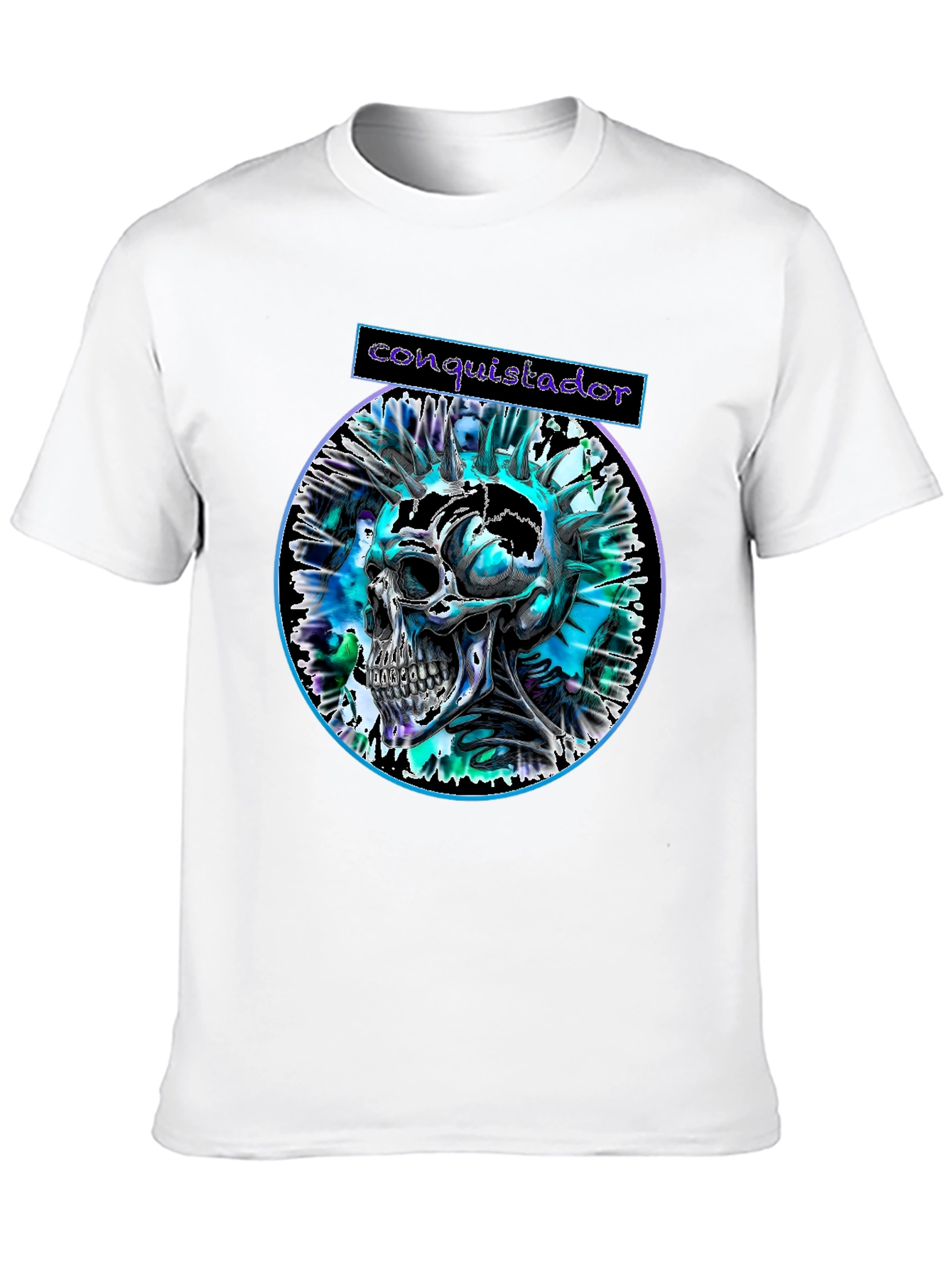 Conquistador Skull Graphic T-Shirt