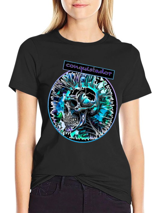 Conquistador Skull Graphic T-Shirt