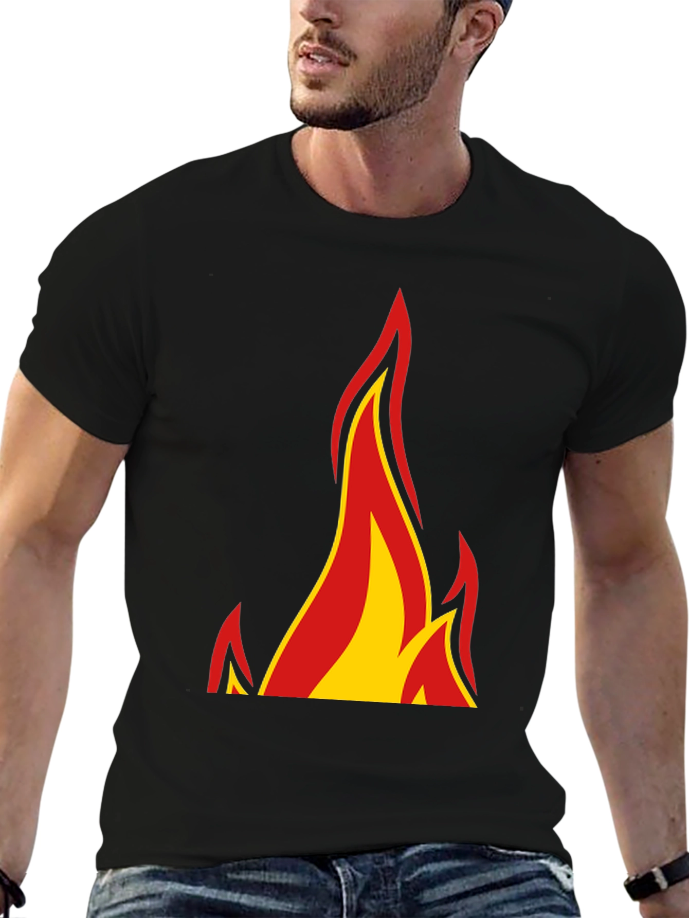 Flame Graphic Black T-Shirt - Bold & Stylish