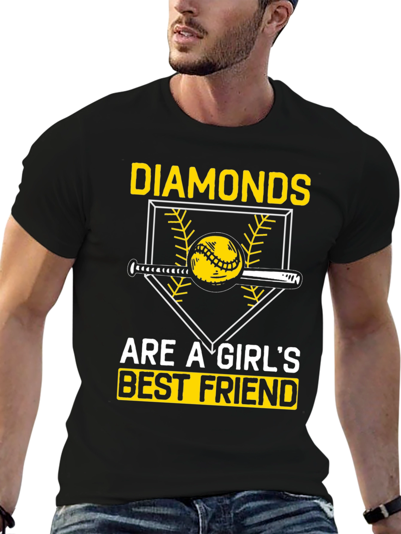 Diamonds Girls Best Friend T-Shirt Baseball Lover