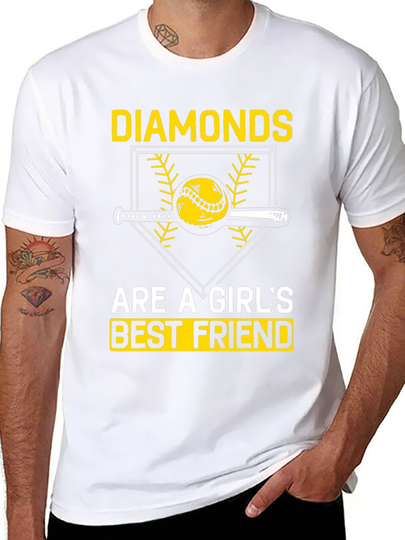 Diamonds Girls Best Friend T-Shirt Baseball Lover