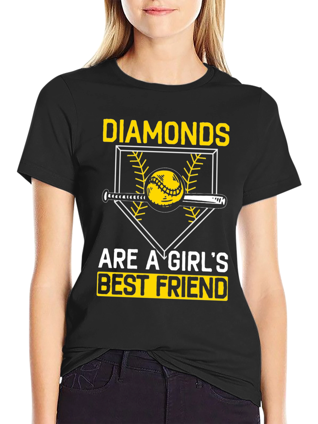 Diamonds Girls Best Friend T-Shirt Baseball Lover