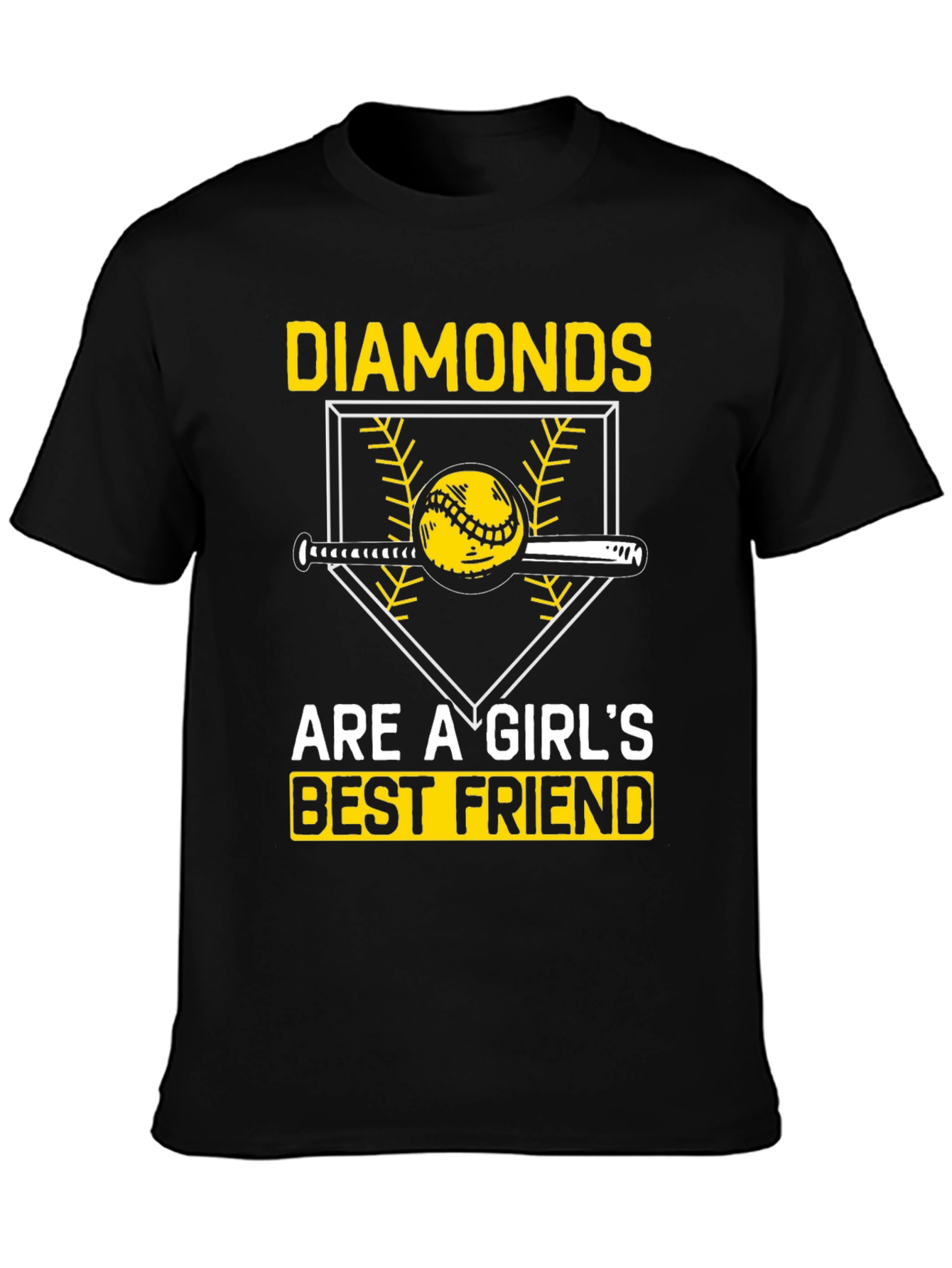 Diamonds Girls Best Friend T-Shirt Baseball Lover