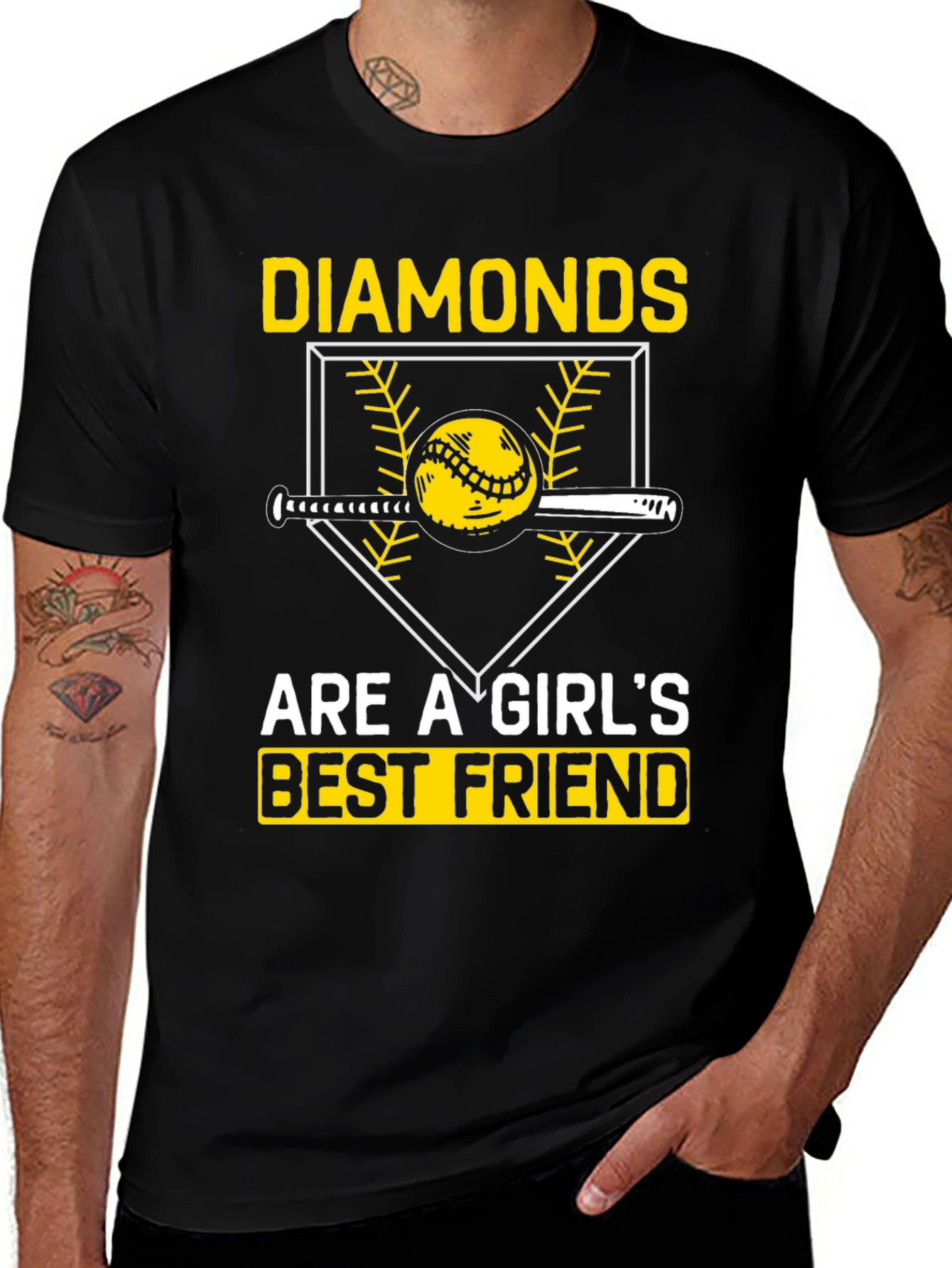 Diamonds Girls Best Friend T-Shirt Baseball Lover