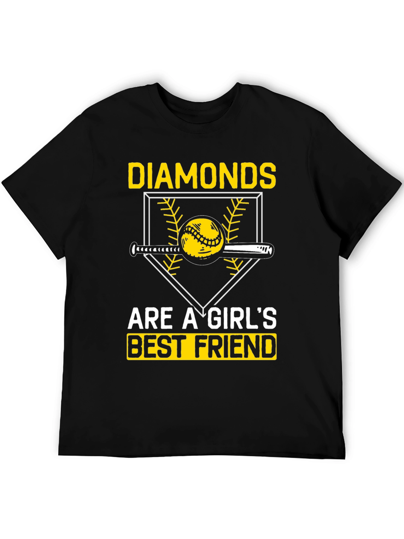 Diamonds Girls Best Friend T-Shirt Baseball Lover