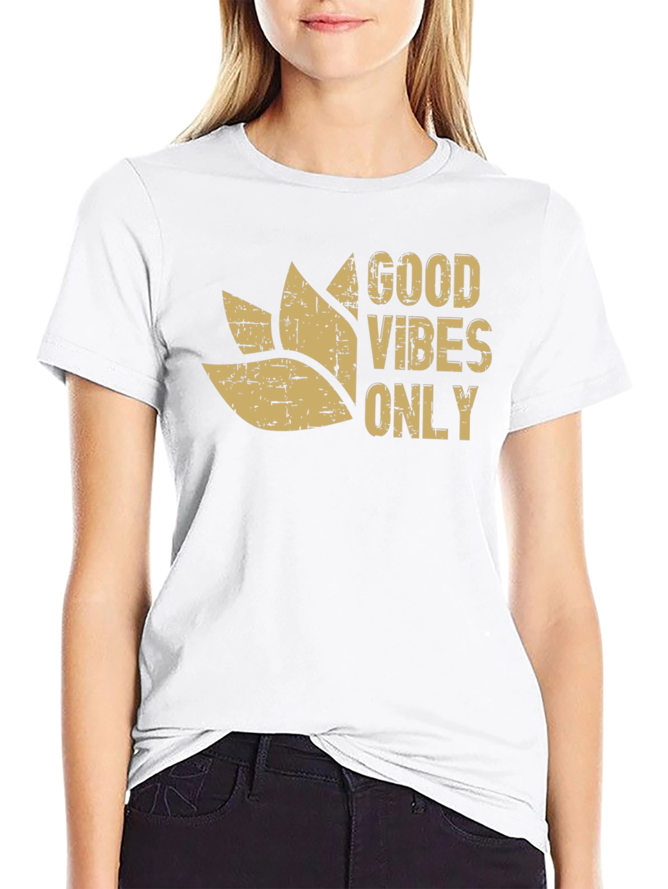 Good Vibes Only Graphic Tee - Black Cotton Blend