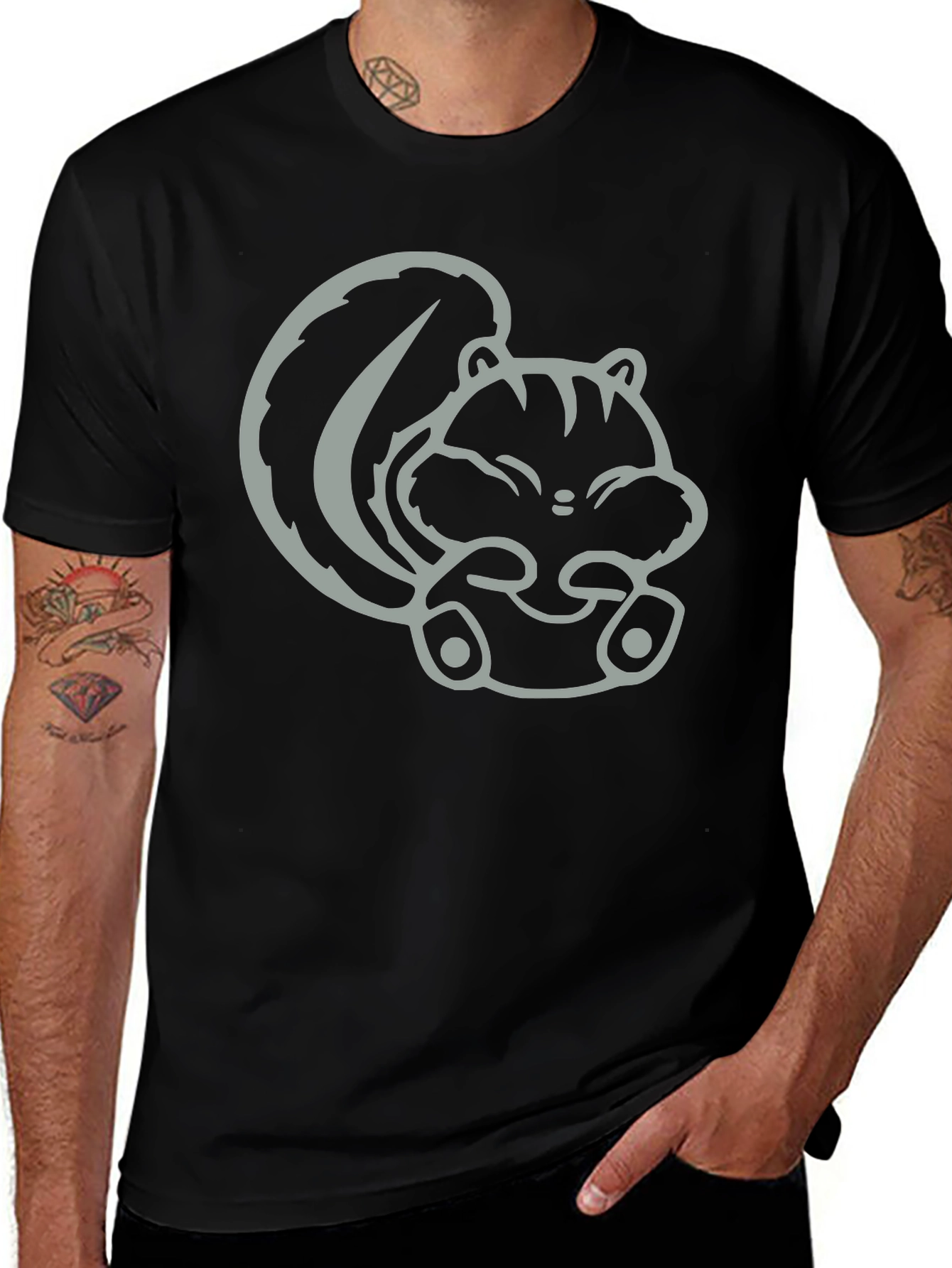 Cute Squirrel Graphic T-Shirt - Unisex Black Tee