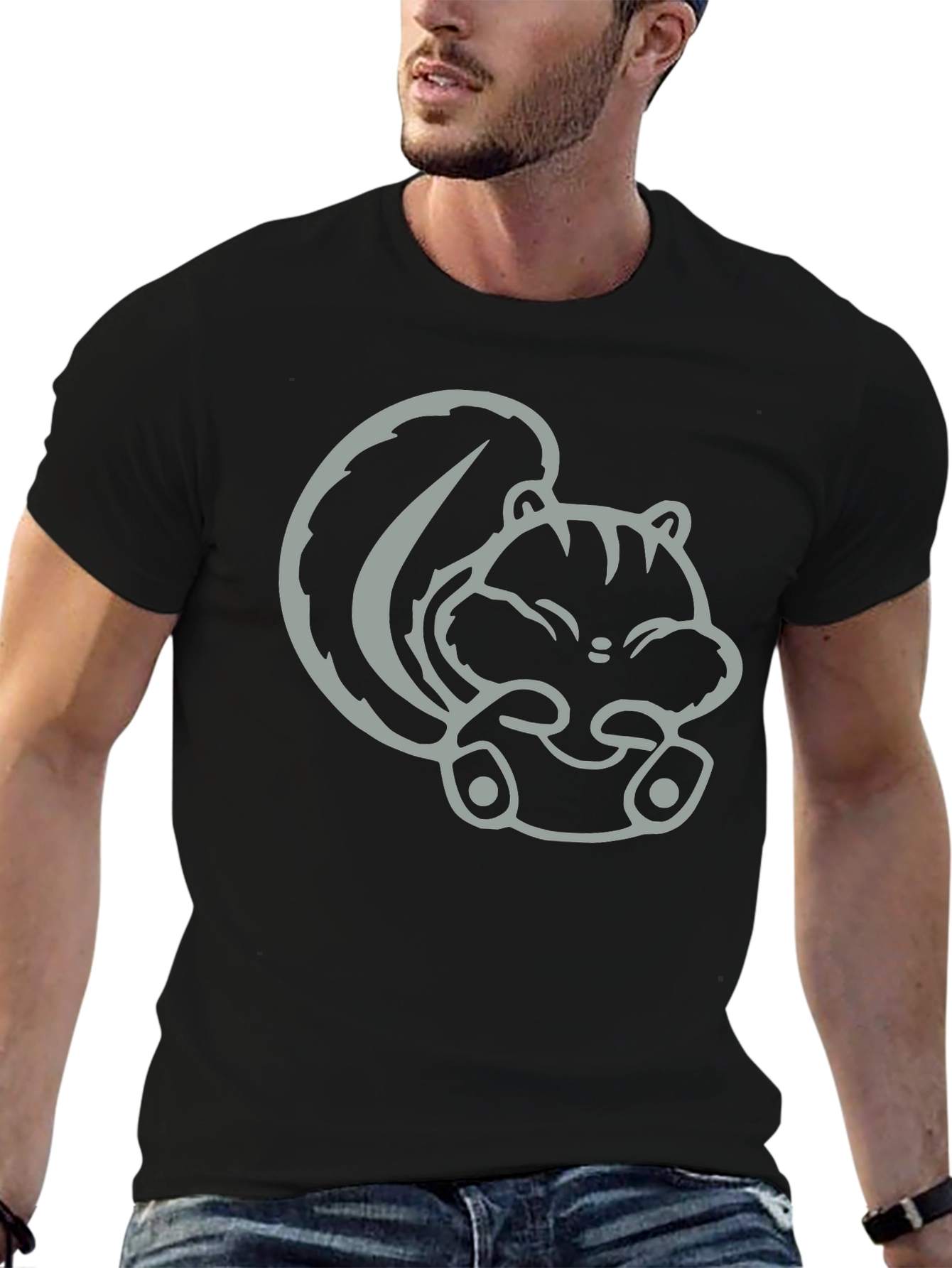 Cute Squirrel Graphic T-Shirt - Unisex Black Tee
