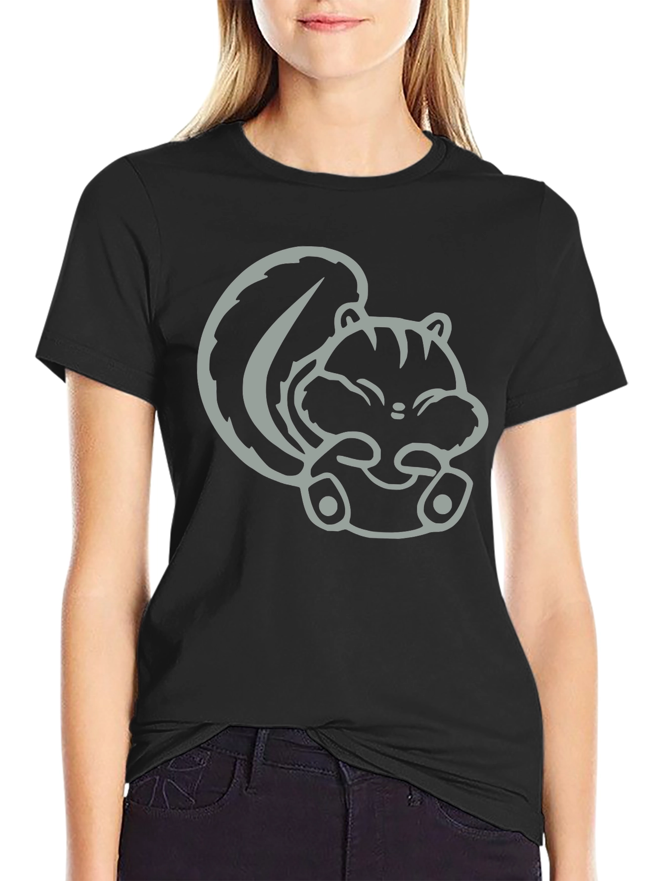 Cute Squirrel Graphic T-Shirt - Unisex Black Tee