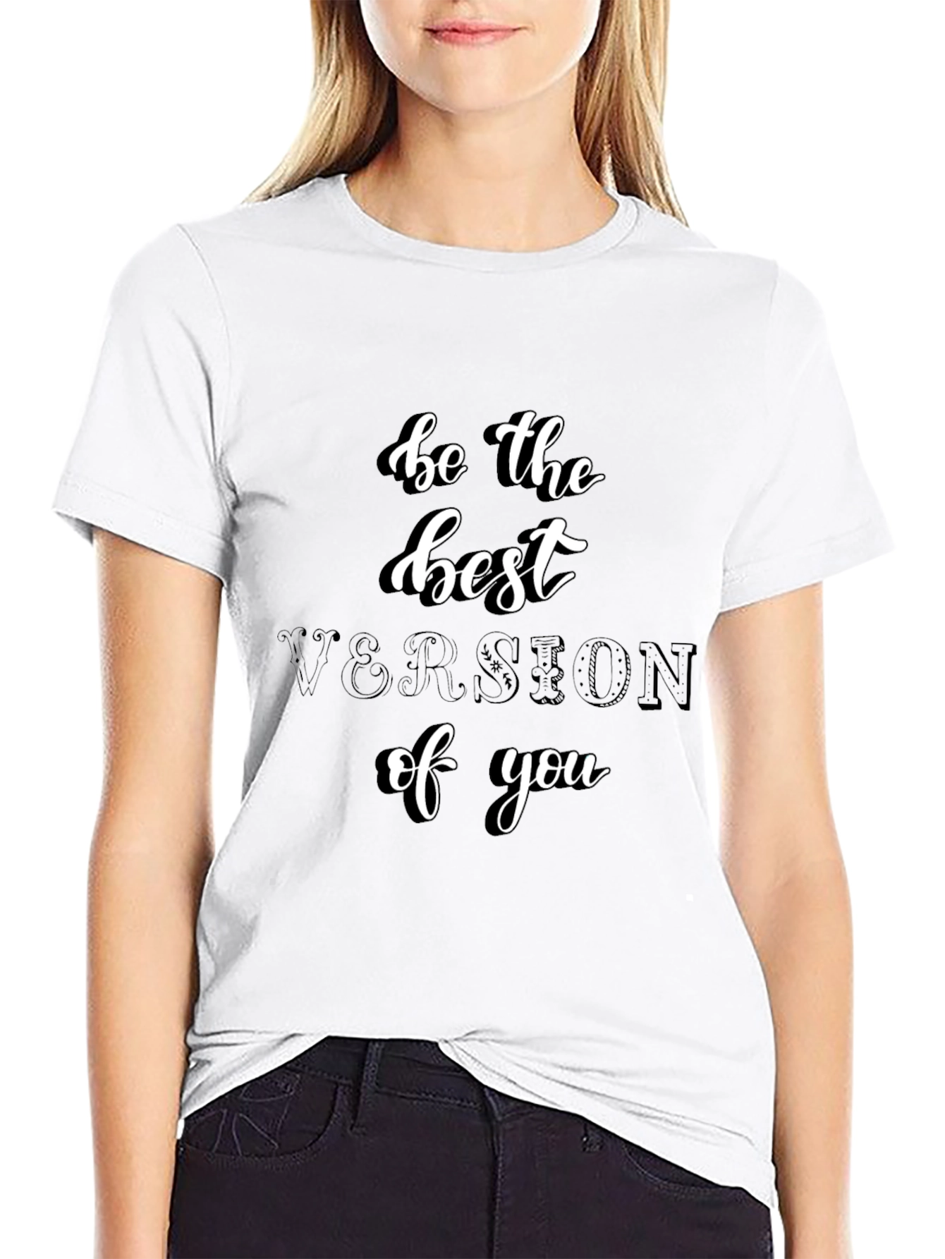 Inspirational Be the Best Version of You Black T-Shirt
