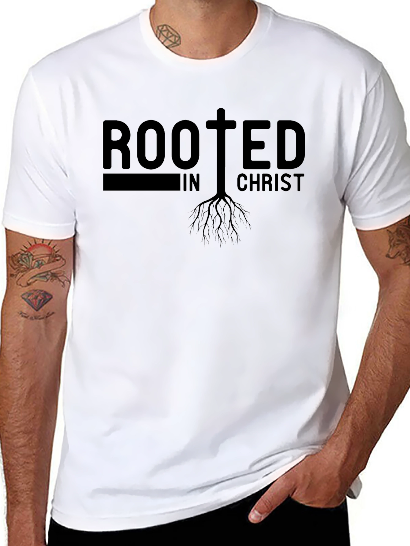 Rooted in Christ T-Shirt - Faith Based Apparel