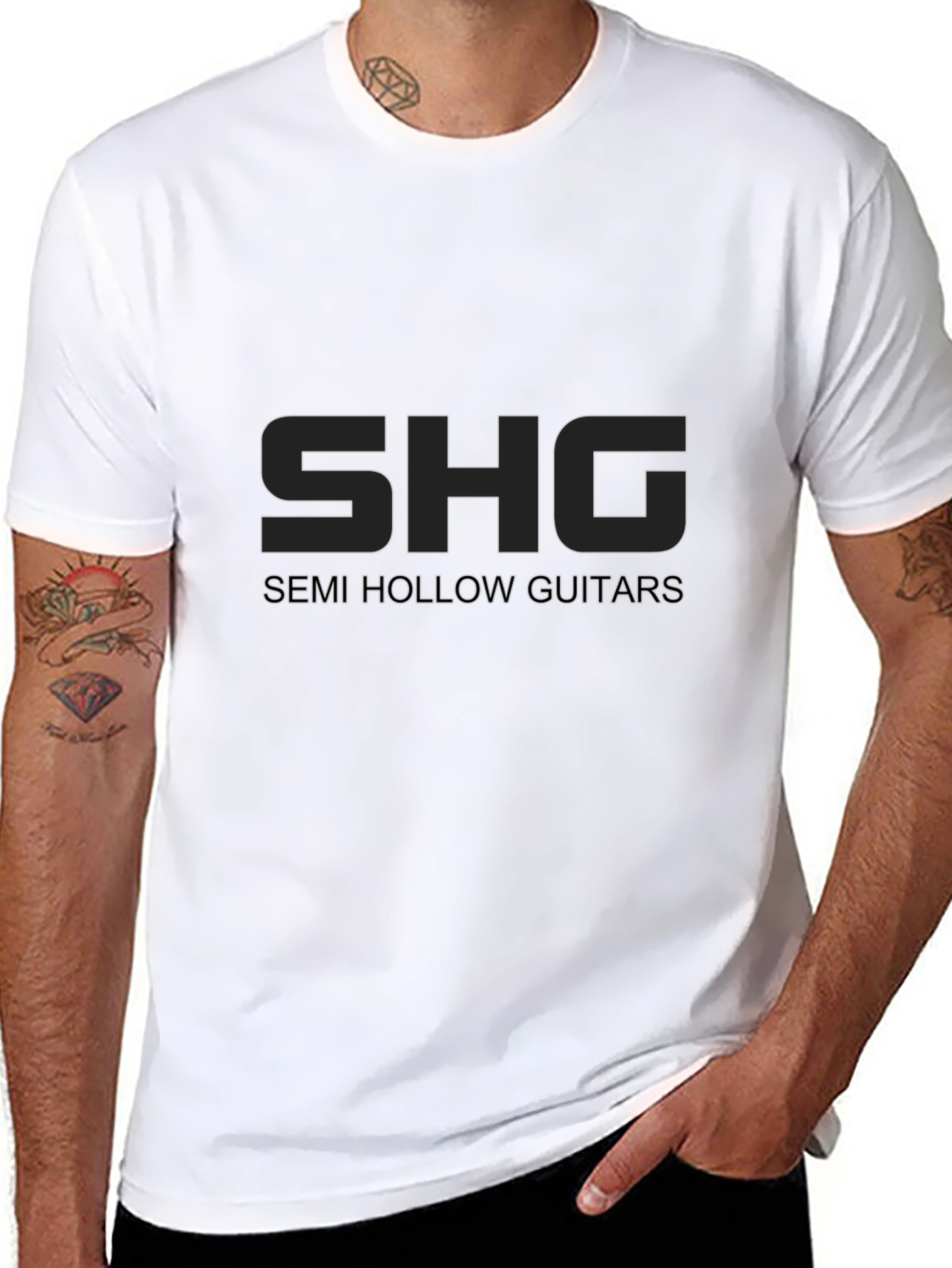 SHG Semi Hollow Guitars Black T-Shirt