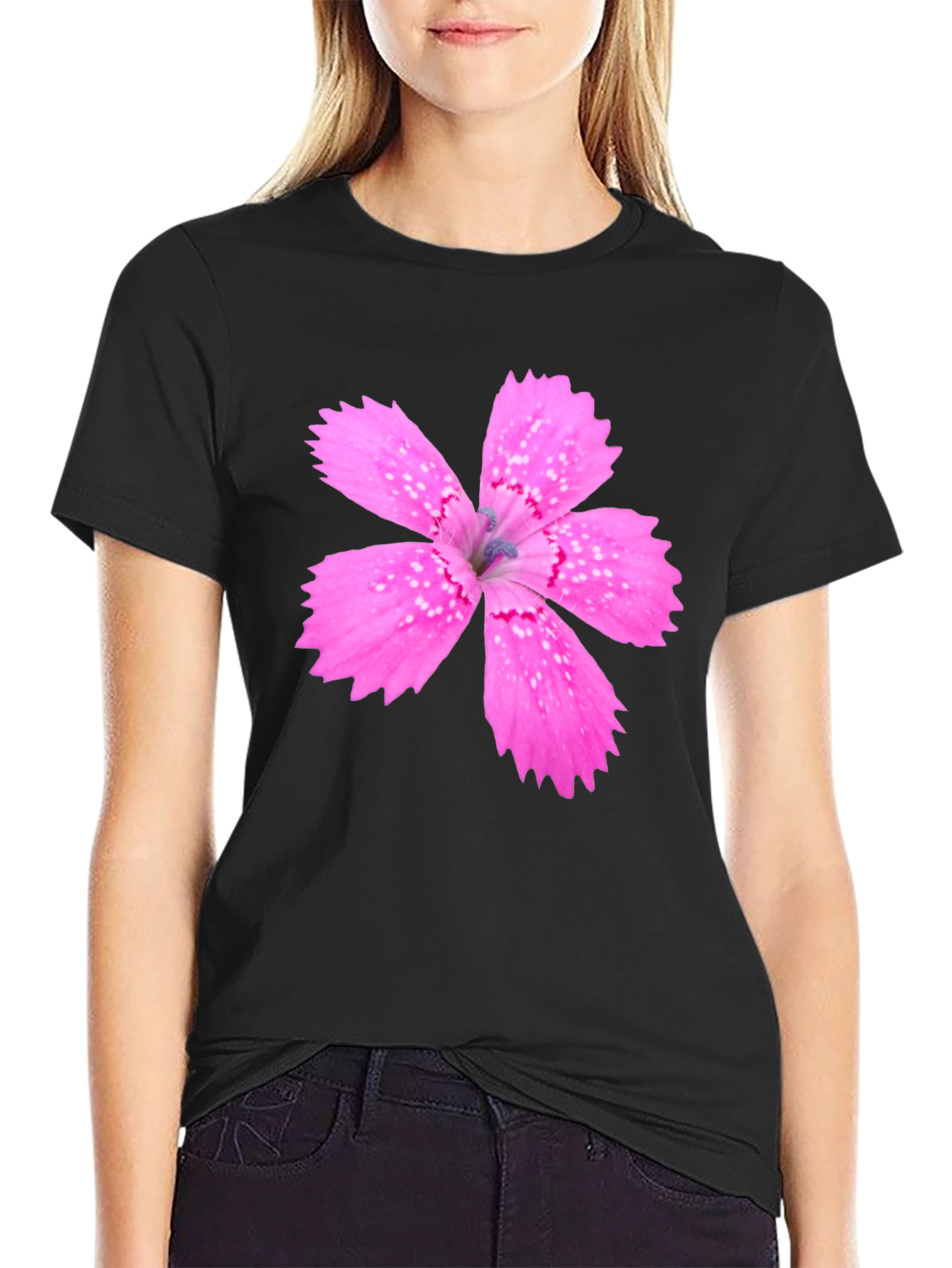 Floral Print Black T-Shirt for Men