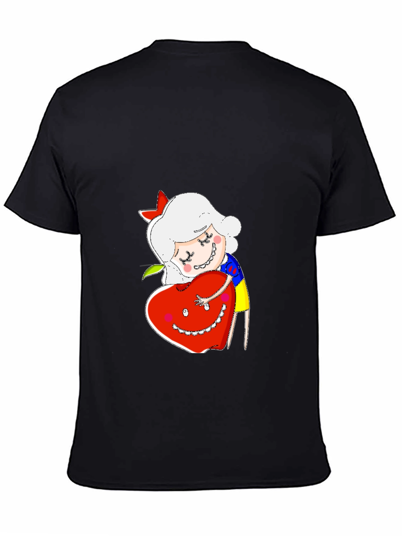 Cute Cartoon Character Hugs Heart T-Shirt