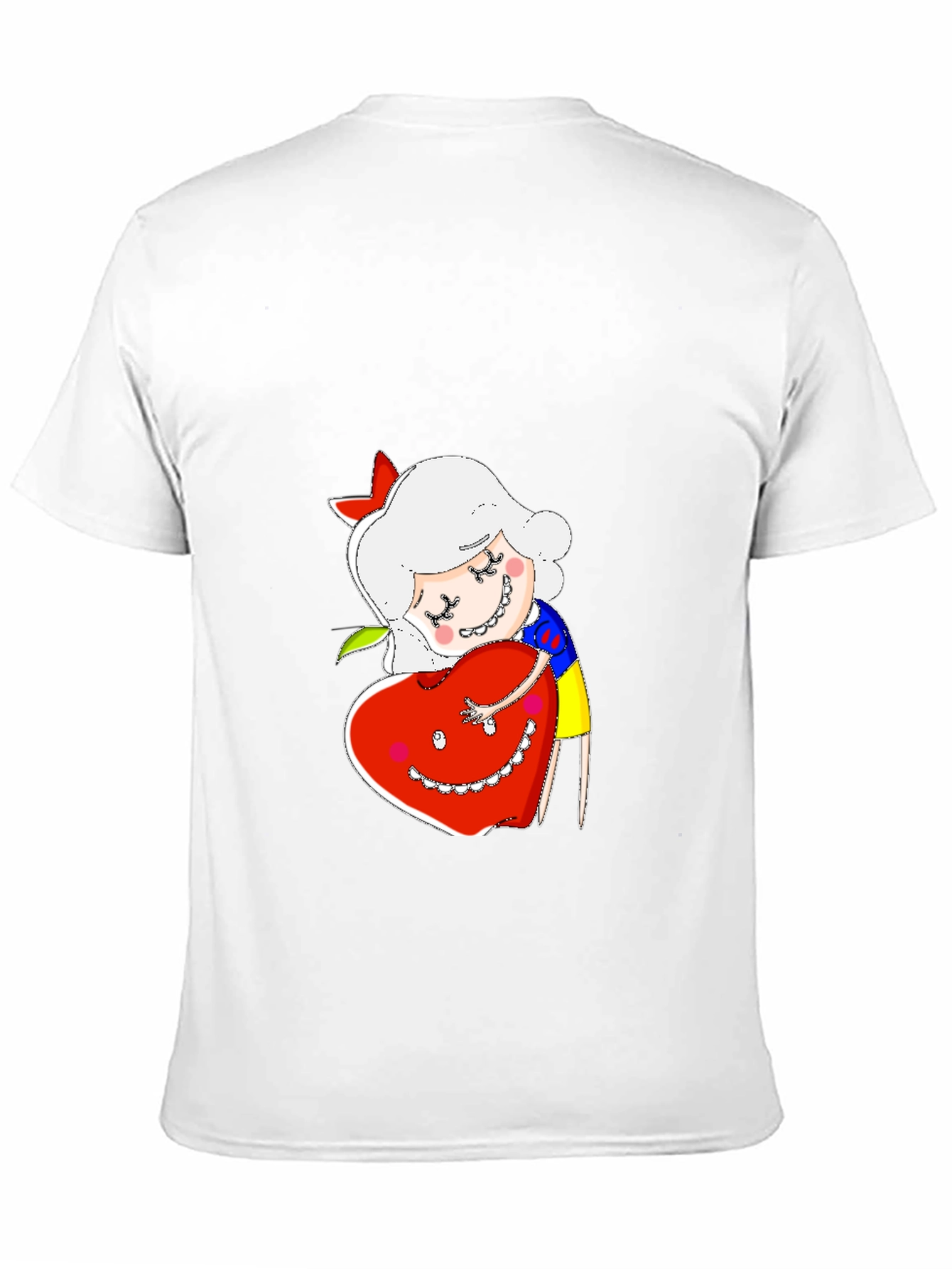 Cute Cartoon Character Hugs Heart T-Shirt