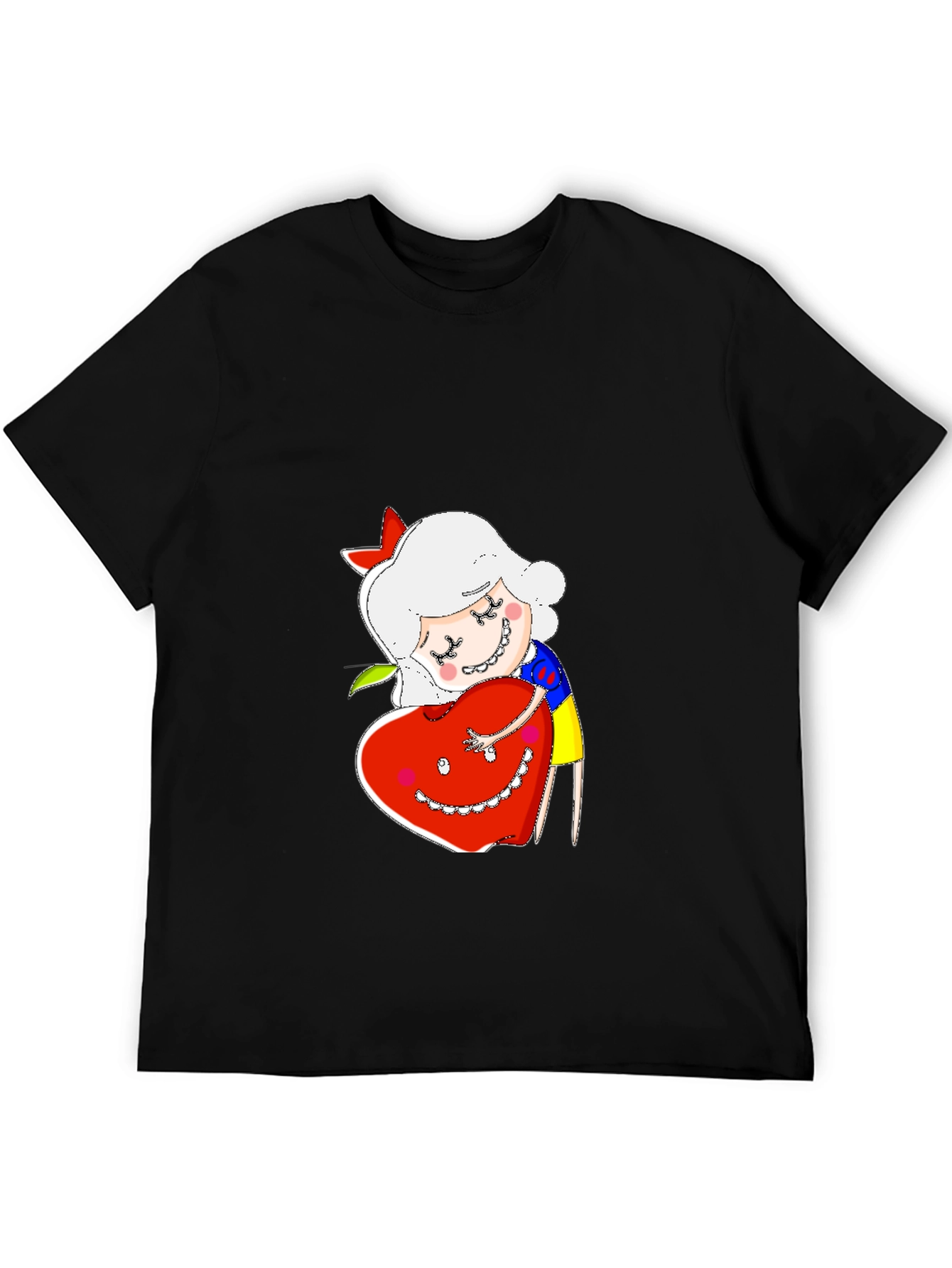 Cute Cartoon Character Hugs Heart T-Shirt