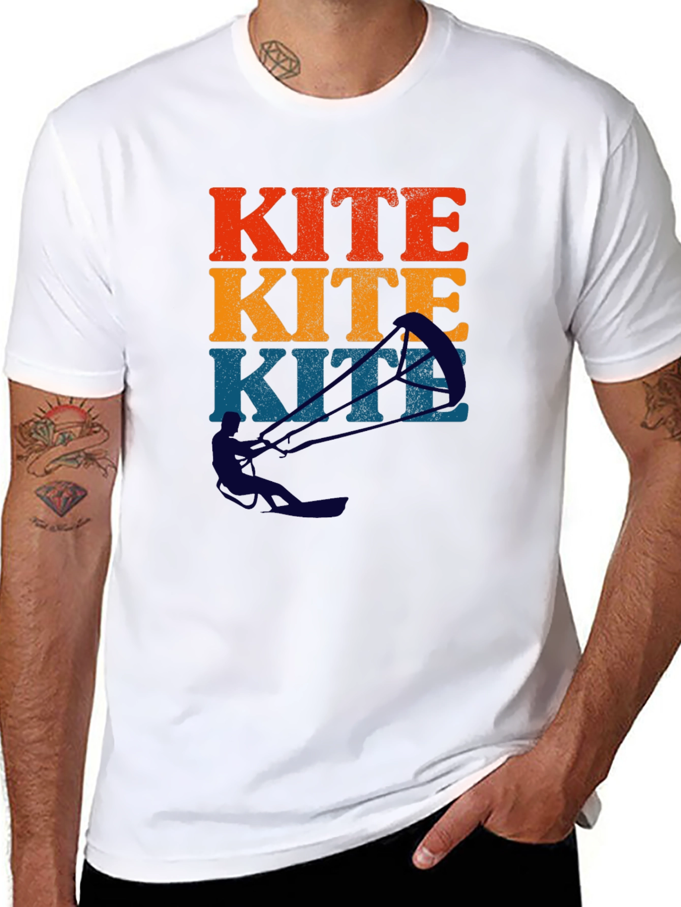 Kite Surfing Retro Graphic T-Shirt