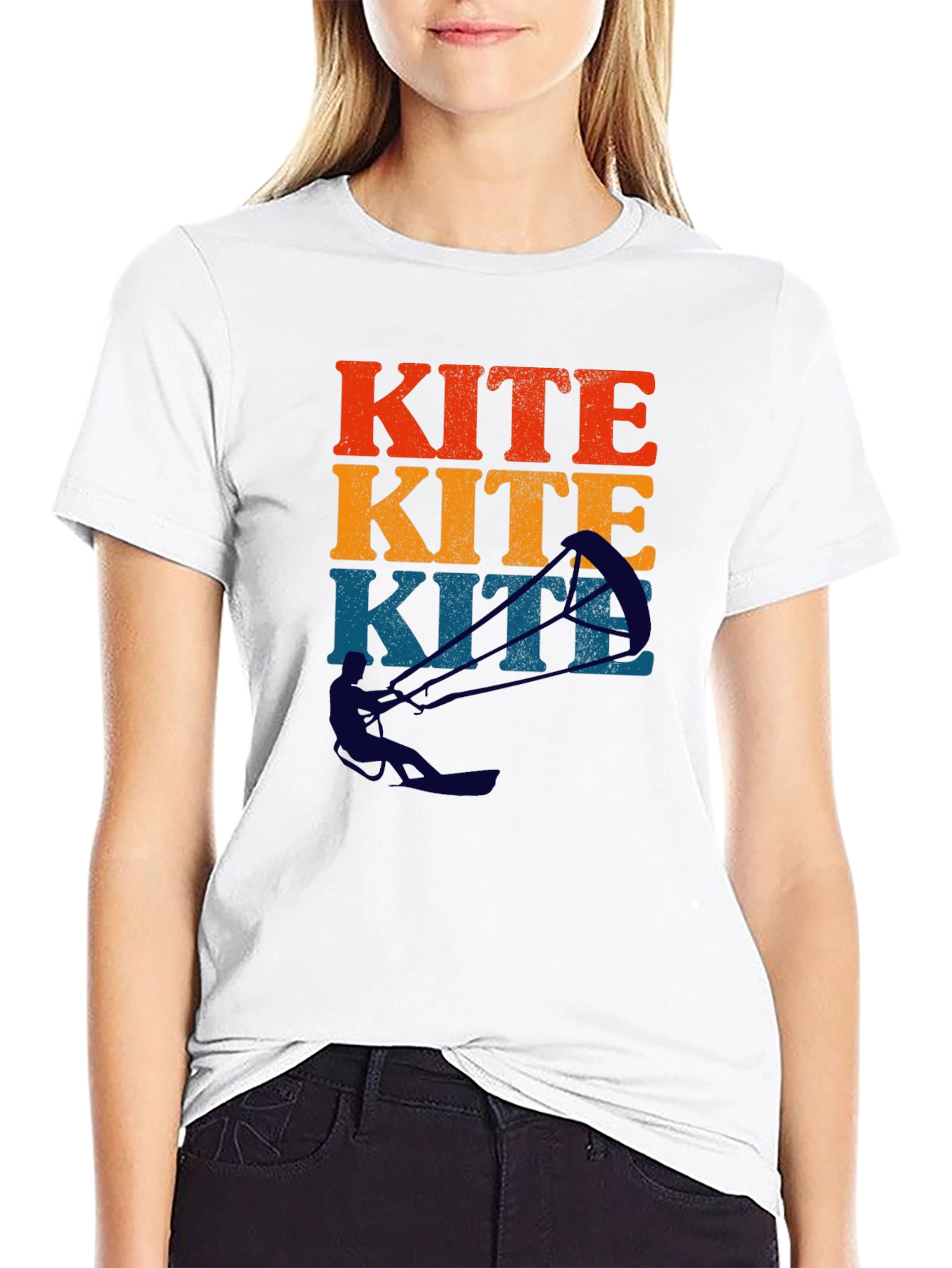 Kite Surfing Retro Graphic T-Shirt