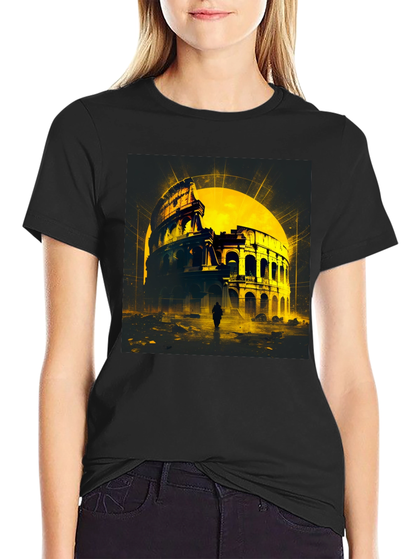 Colosseum Graphic T-Shirt - Black Cotton Tee