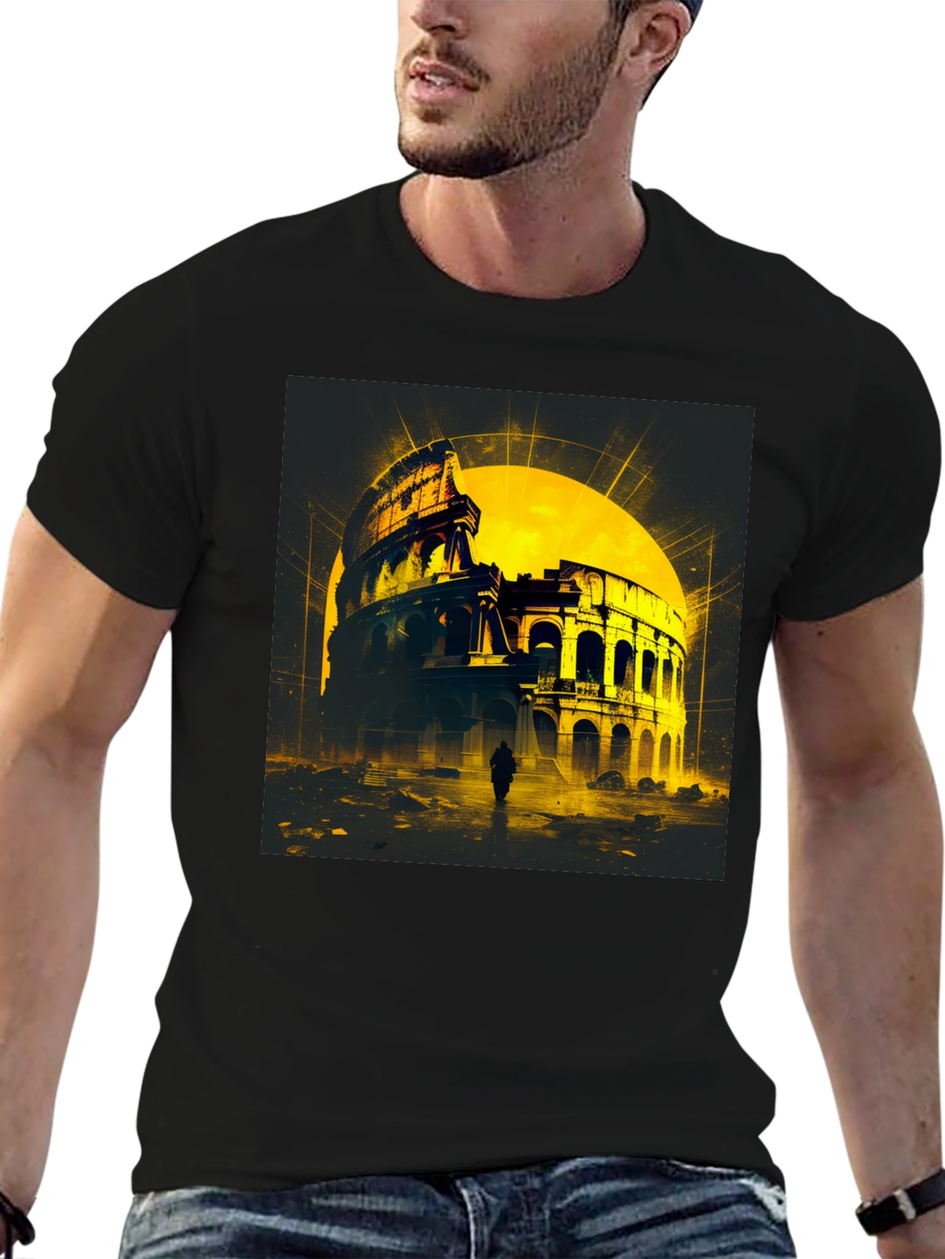 Colosseum Graphic T-Shirt - Black Cotton Tee