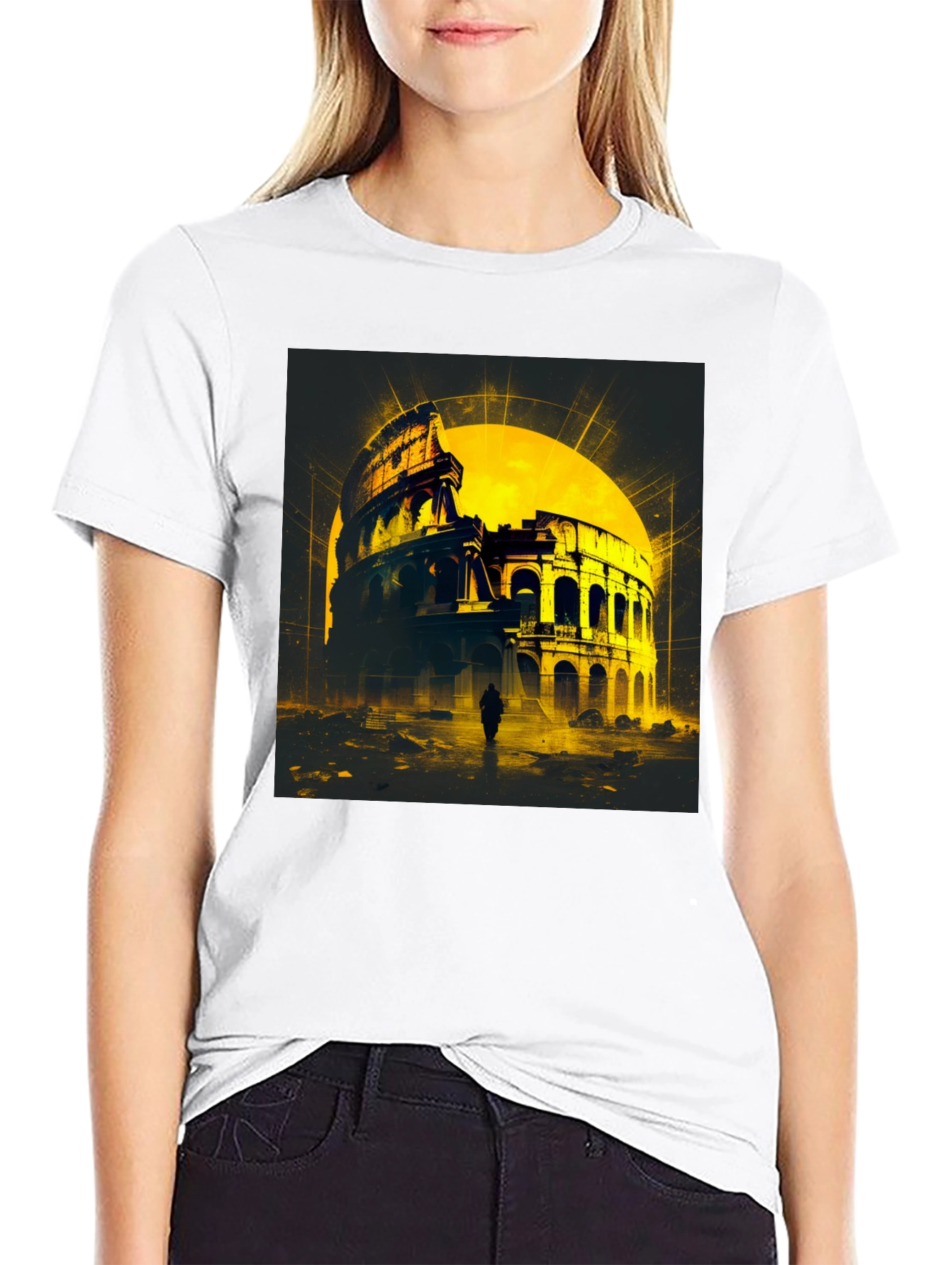 Colosseum Graphic T-Shirt - Black Cotton Tee