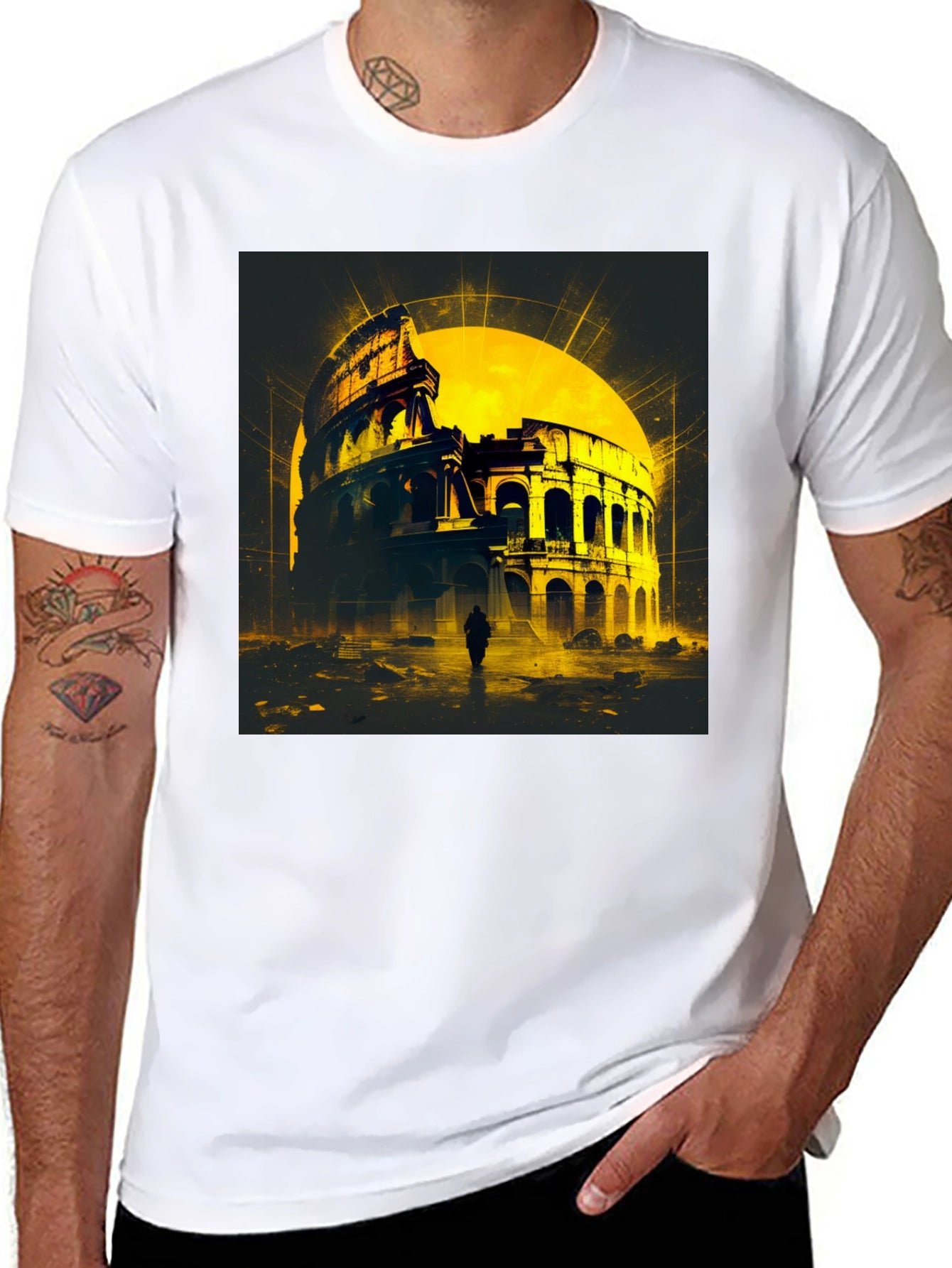 Colosseum Graphic T-Shirt - Black Cotton Tee