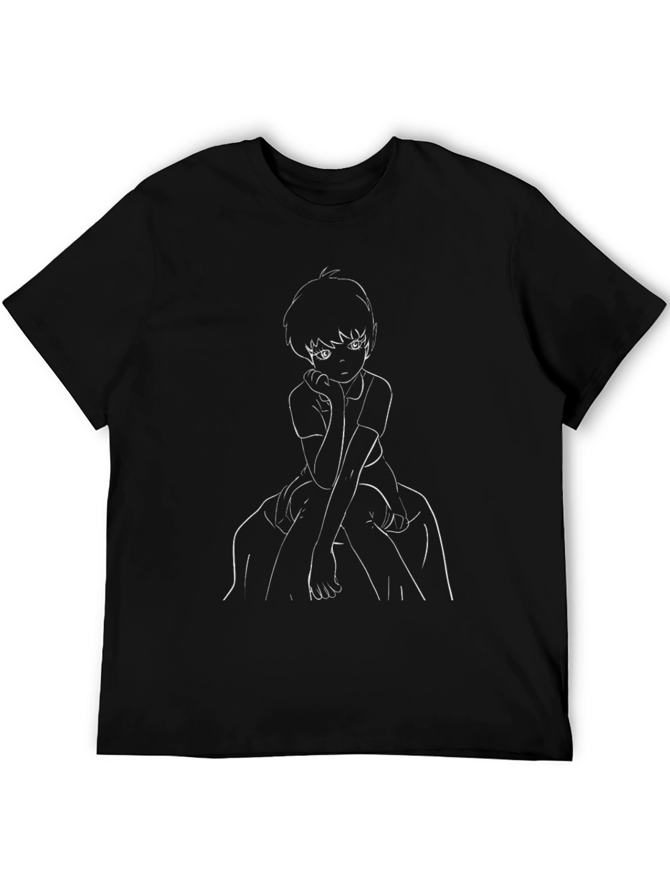 Anime Graphic Tee - Stylish Black Casual T-Shirt