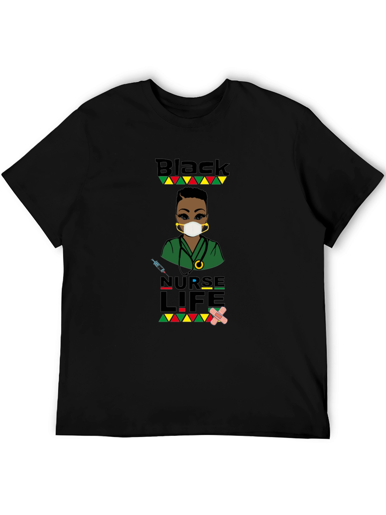 Black Nurse Life Graphic T-Shirt