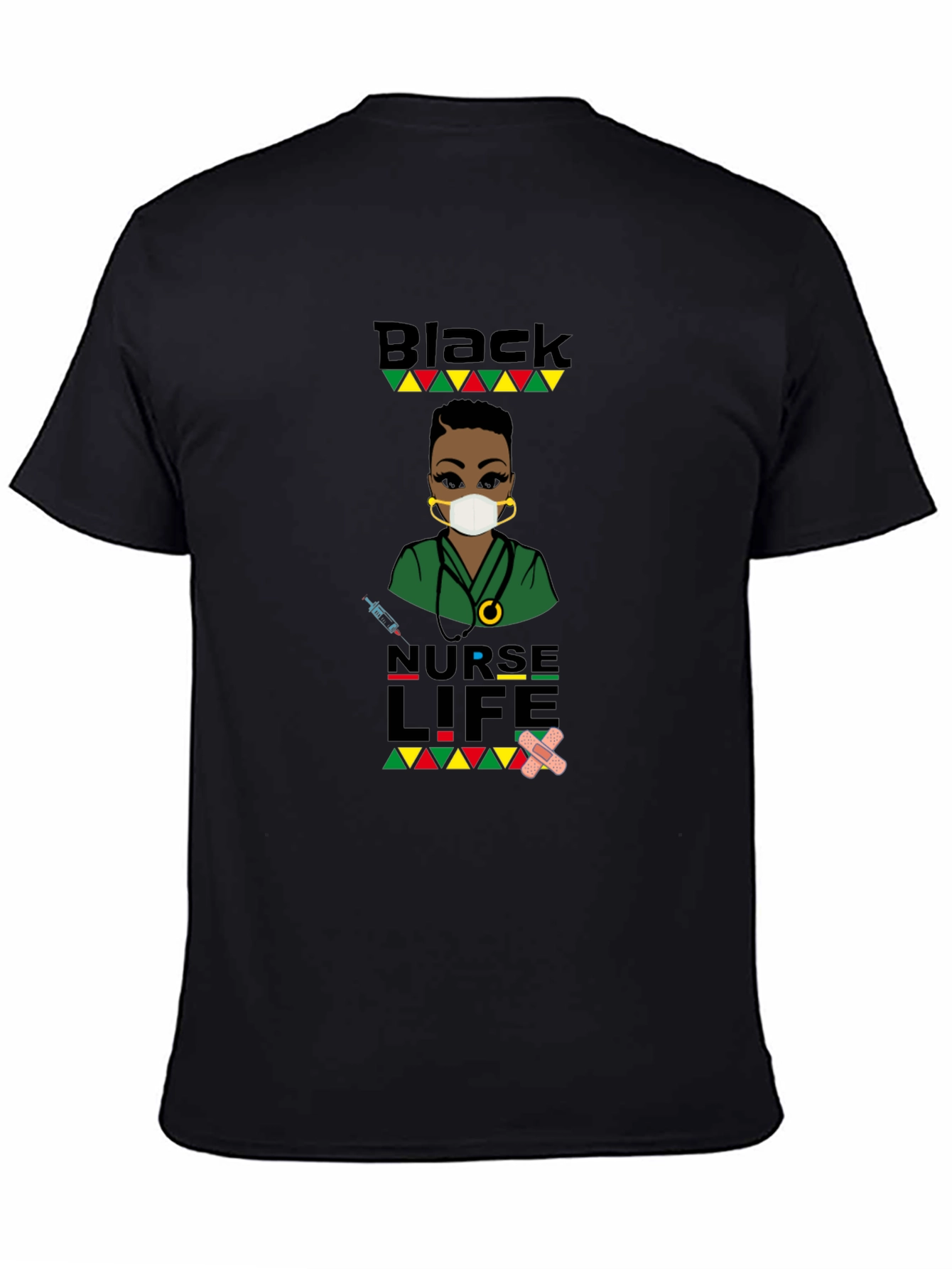 Black Nurse Life Graphic T-Shirt