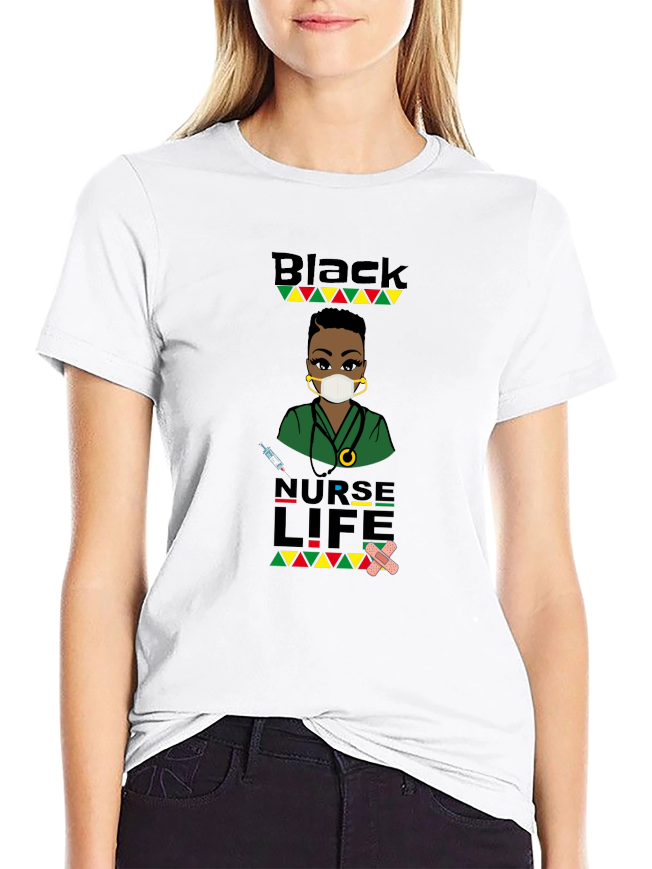 Black Nurse Life Graphic T-Shirt
