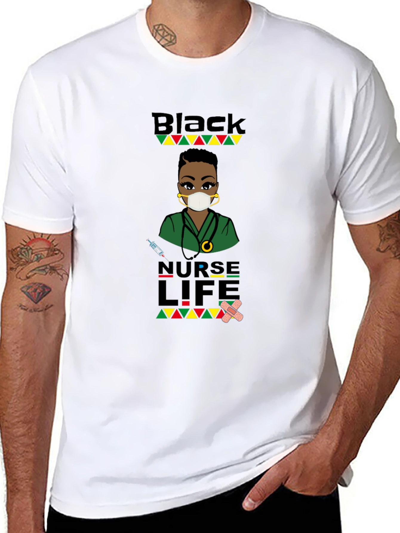 Black Nurse Life Graphic T-Shirt